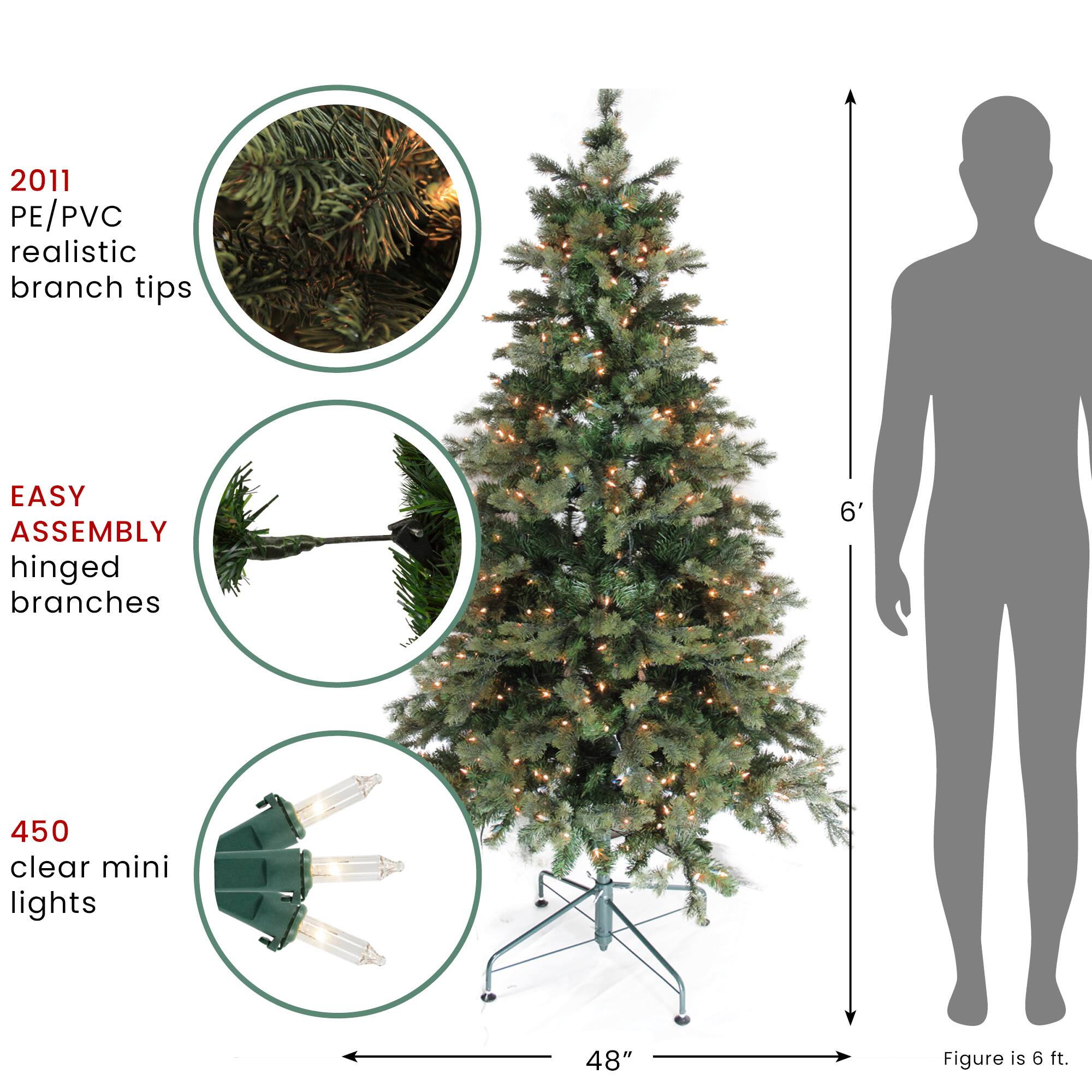 Northlight 6ft. Pre-Lit Medium Savannah Spruce Artificial Christmas Tree, Clear Lights
