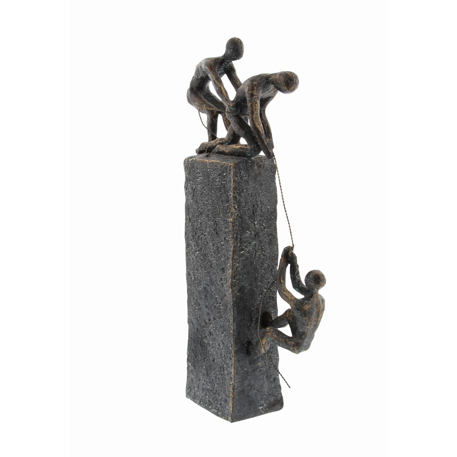 Grey Polystone Sculpture, Rock Climber 17" x 7" x 3"