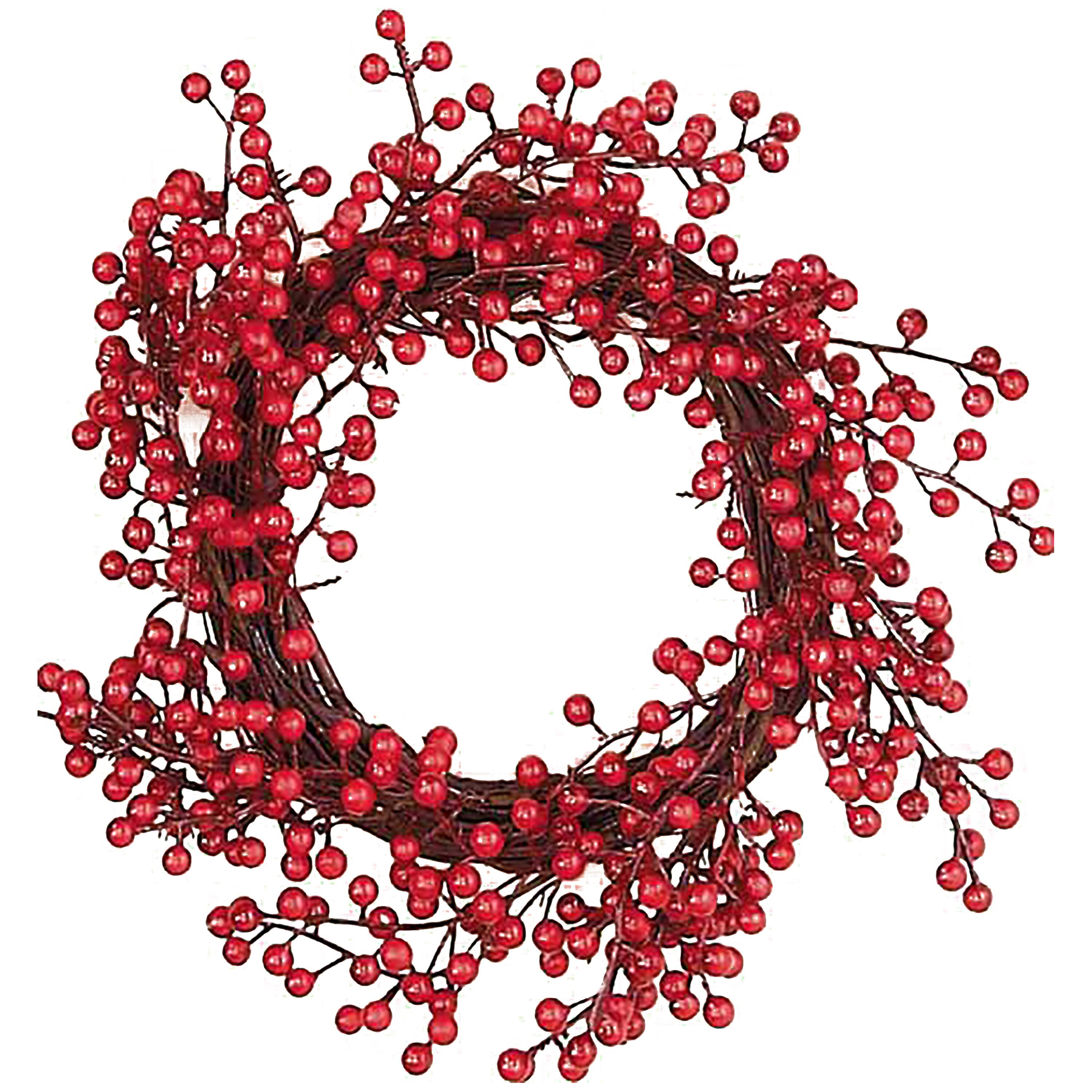 12" Christmas Weatherproof Berry Wreath on Twig Base
