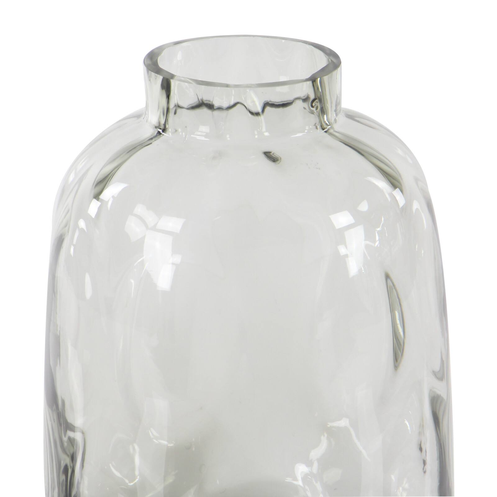 11" Gray Glass Coastal Vase
