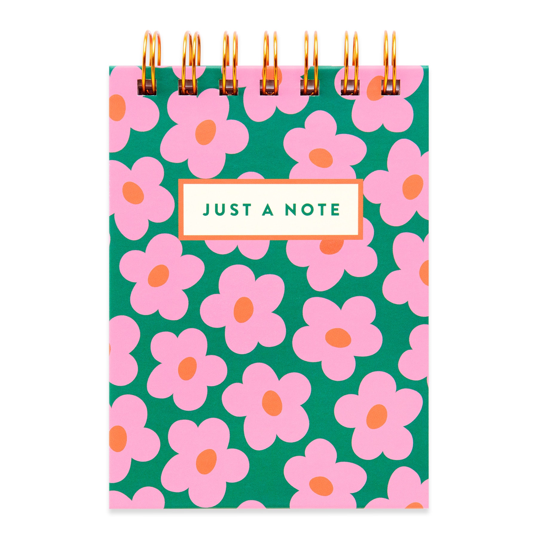4" x 5.5" Top Spiral Lined List Notebook by Recollections™ in Green/Pink Flower | Michaels®