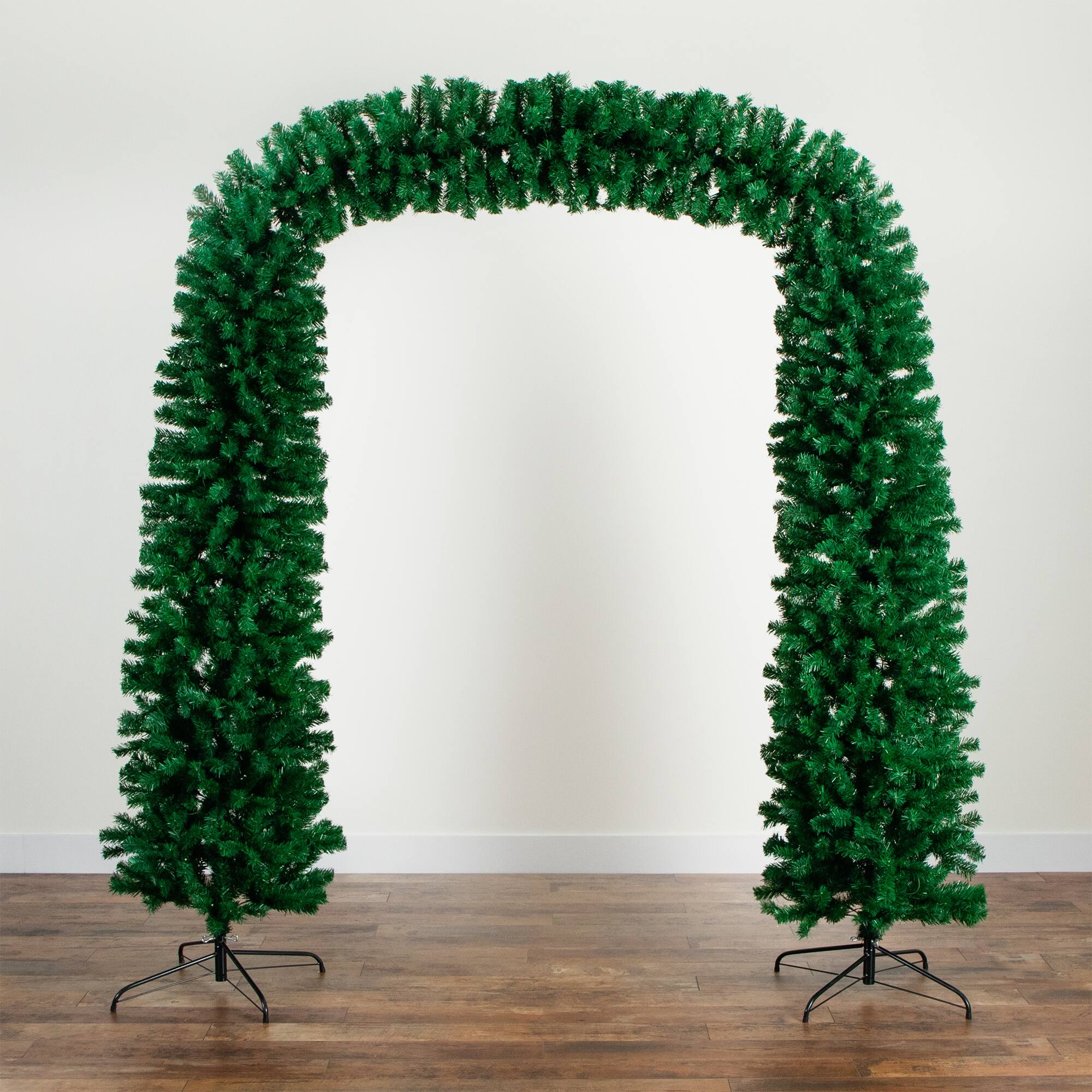 8ft. Pre-Lit Pine Artificial Christmas Tree Archway, Warm White LED Lights
