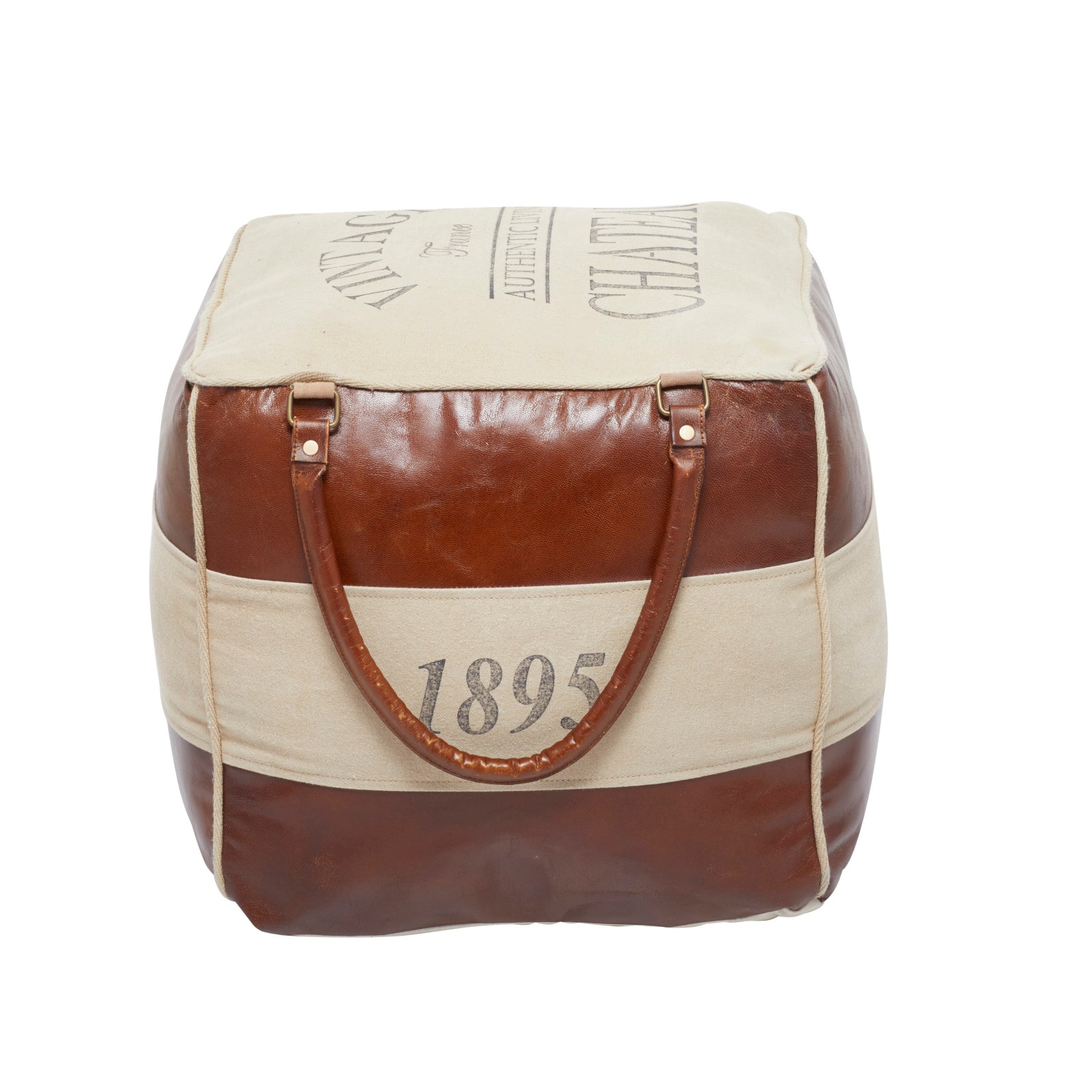 Brown Canvas Rustic Stool