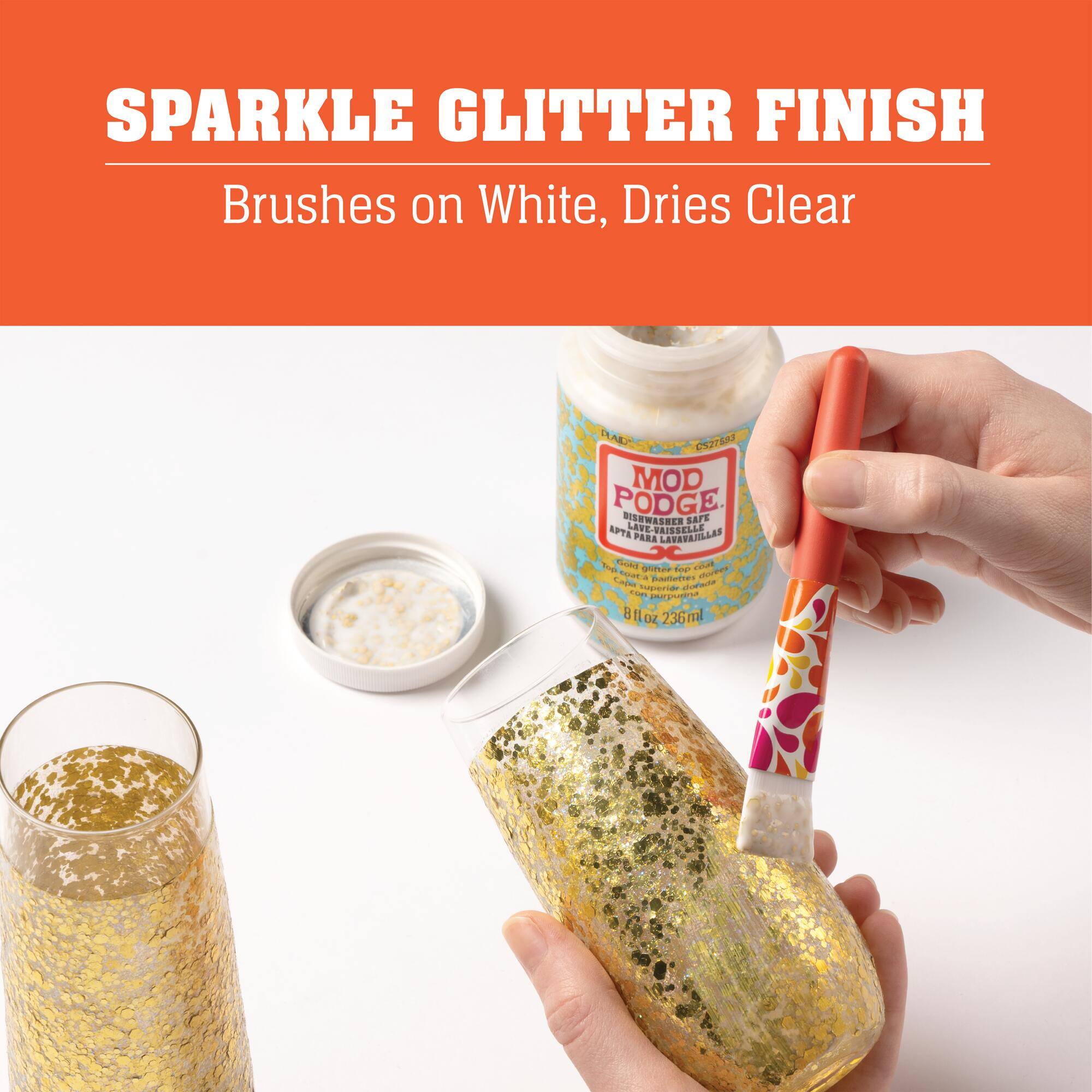 Mod Podge ® Dishwasher Safe Gloss/Glitter & Brush Kit
