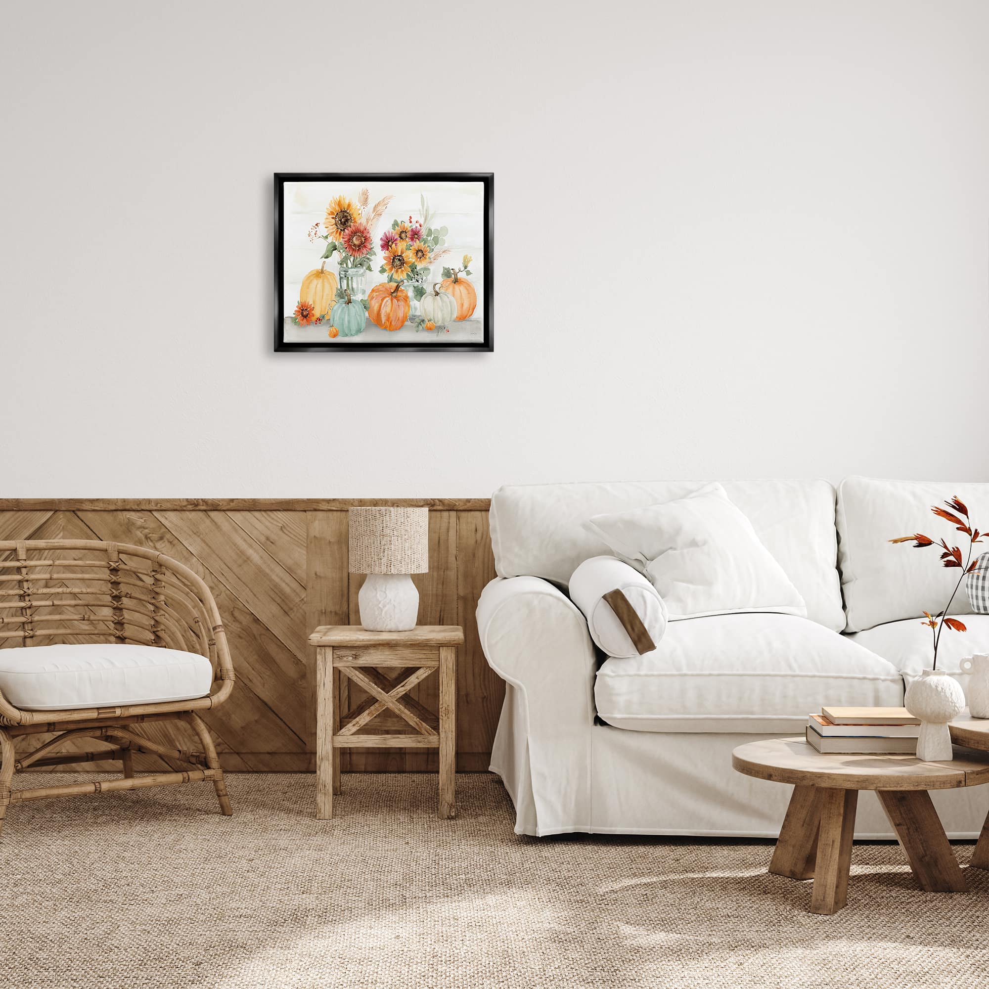 Stupell Industries Autumn Ramble Country Bouquets Framed Floater Canvas Wall Art