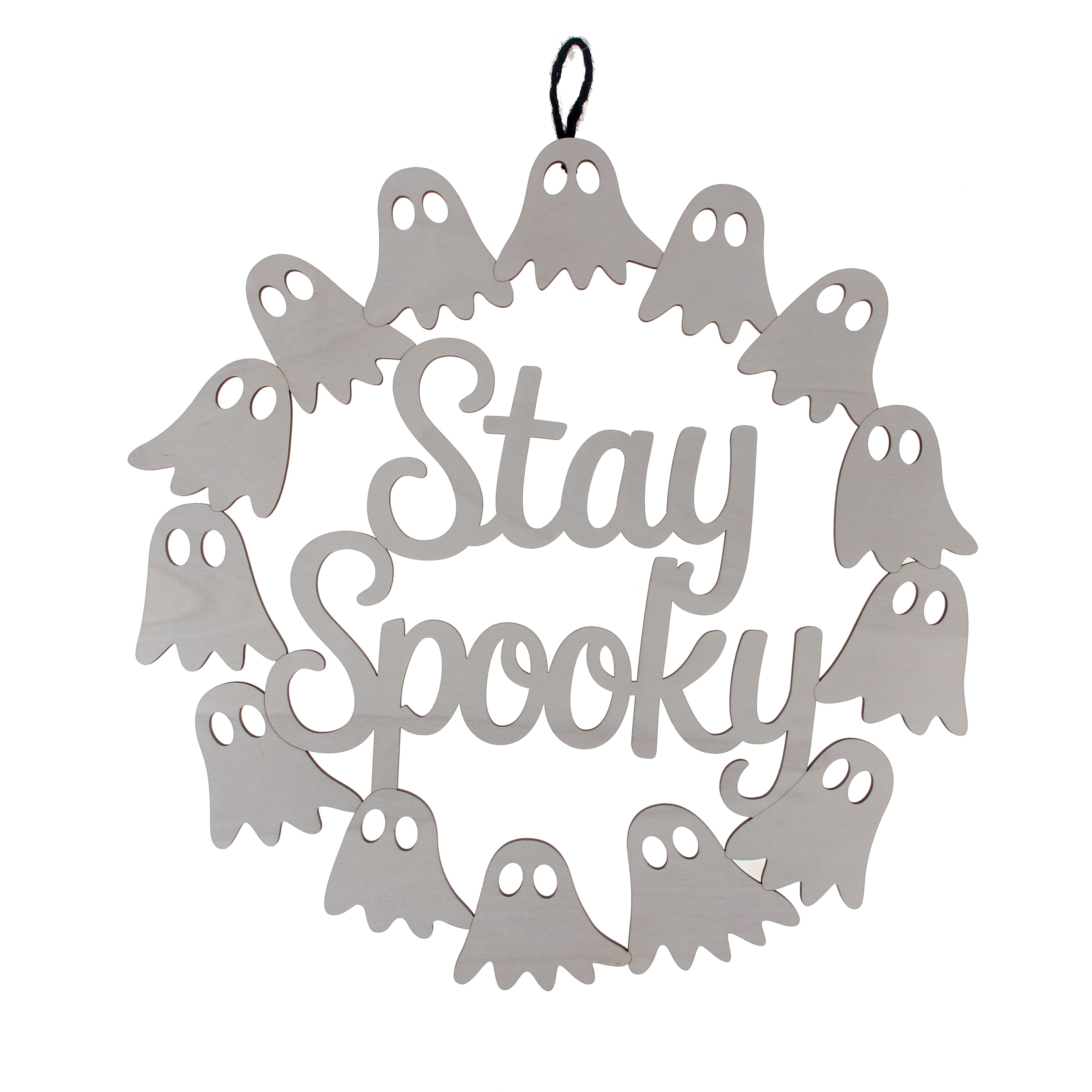 15.5" Stay Spooky Ghost Wreath DIY Wood Plaque by Make Market®