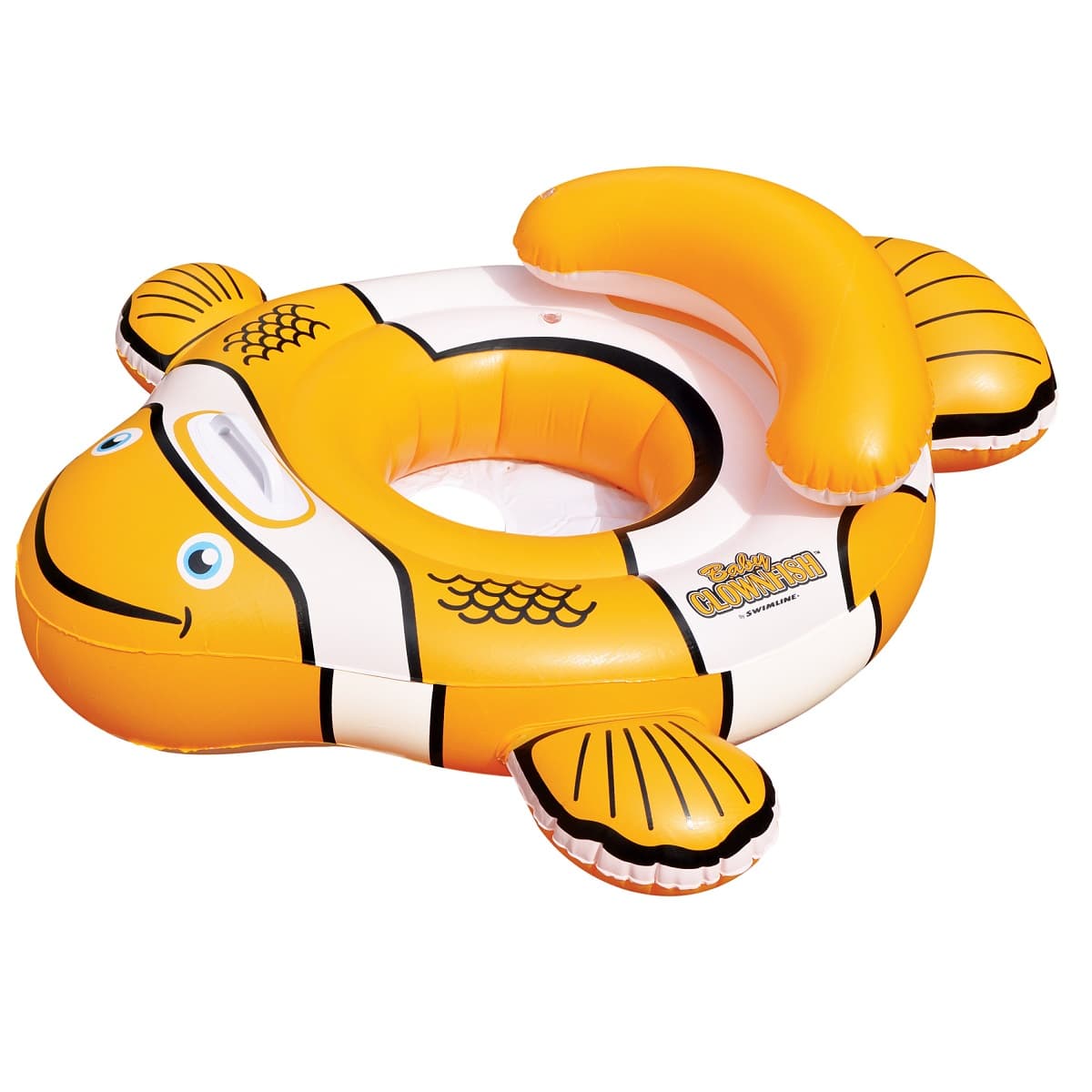 40'' Orange and White Inflatable Clownfish Baby Pool Float