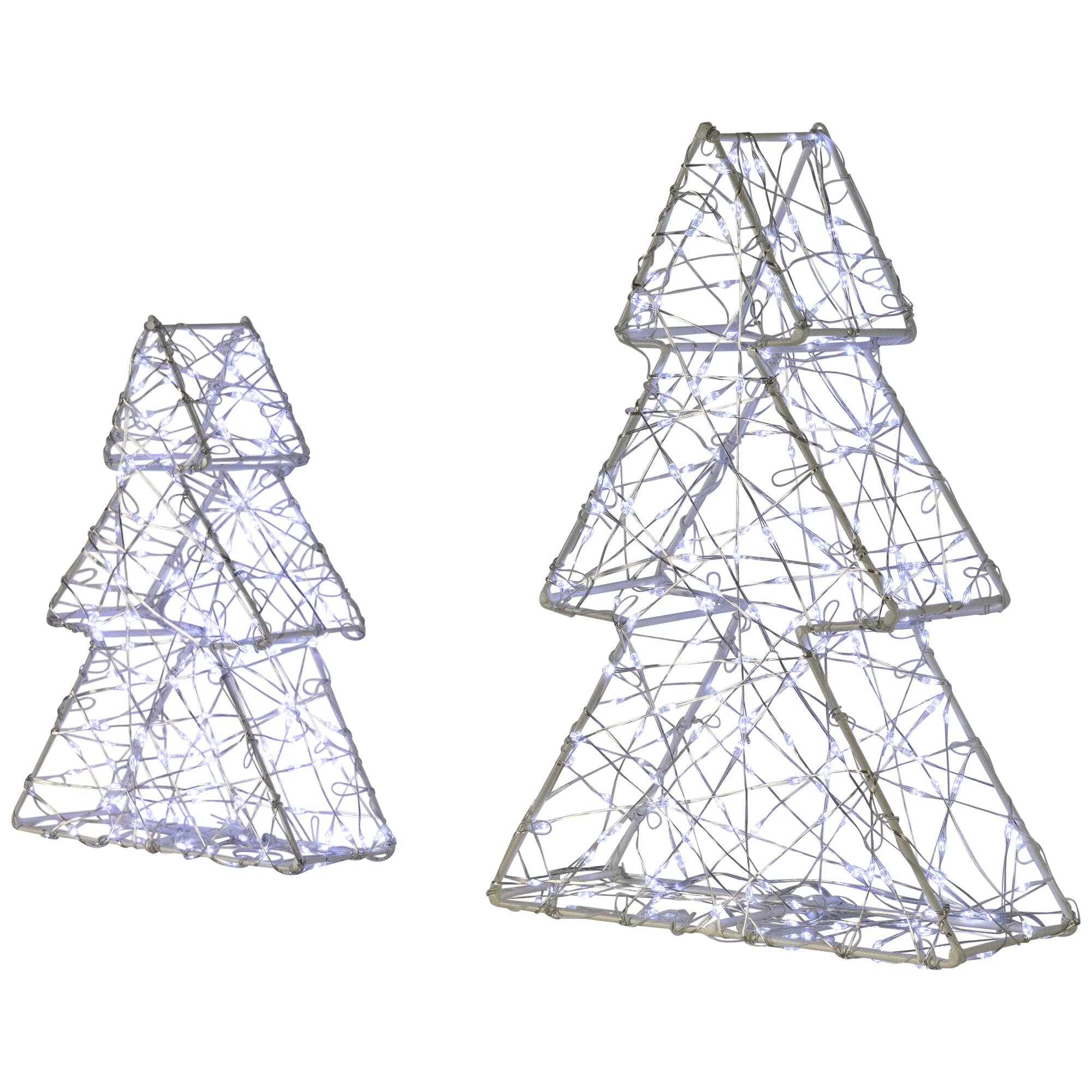 LED Lighted Wire Christmas Tree Decorations Set