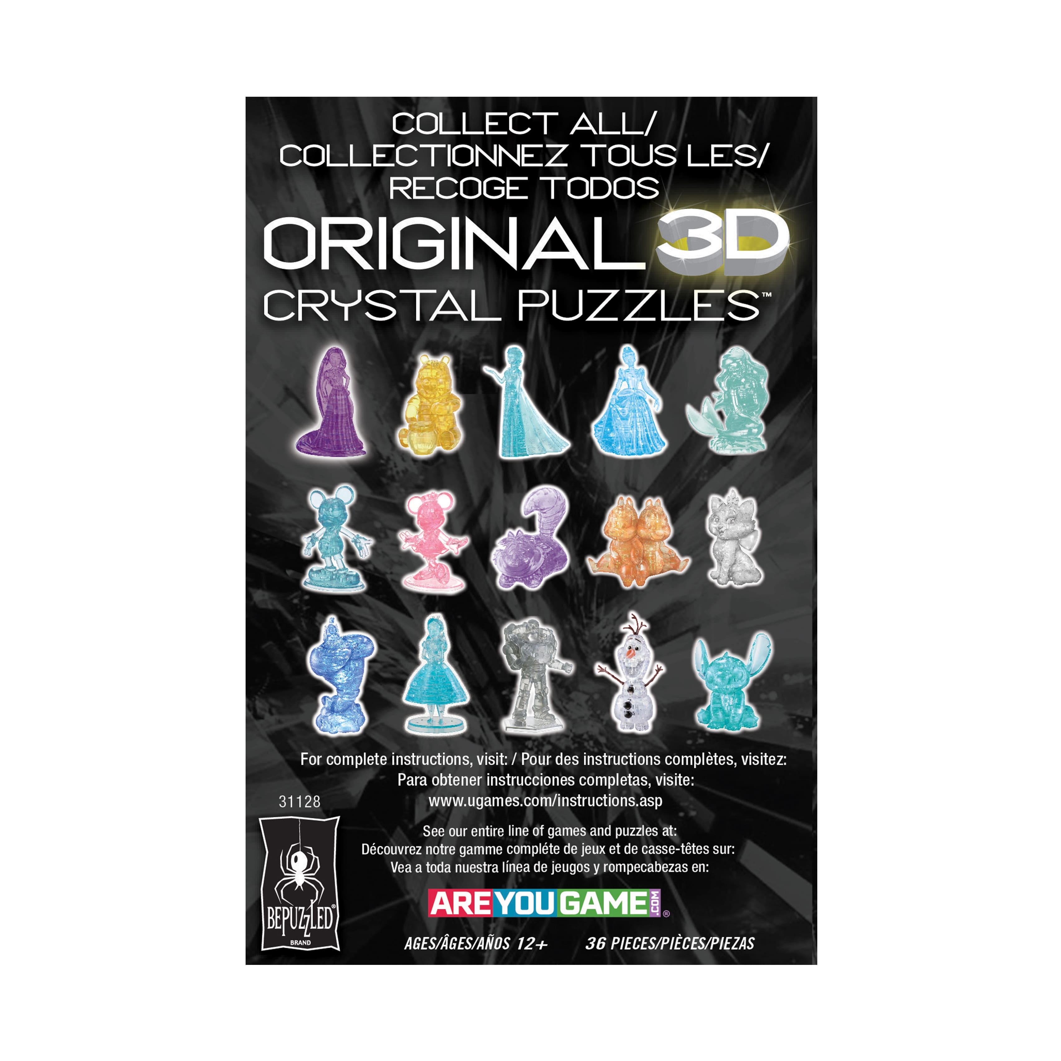 3D Crystal Puzzle - Disney Cheshire Cat (Black): 36 Pcs