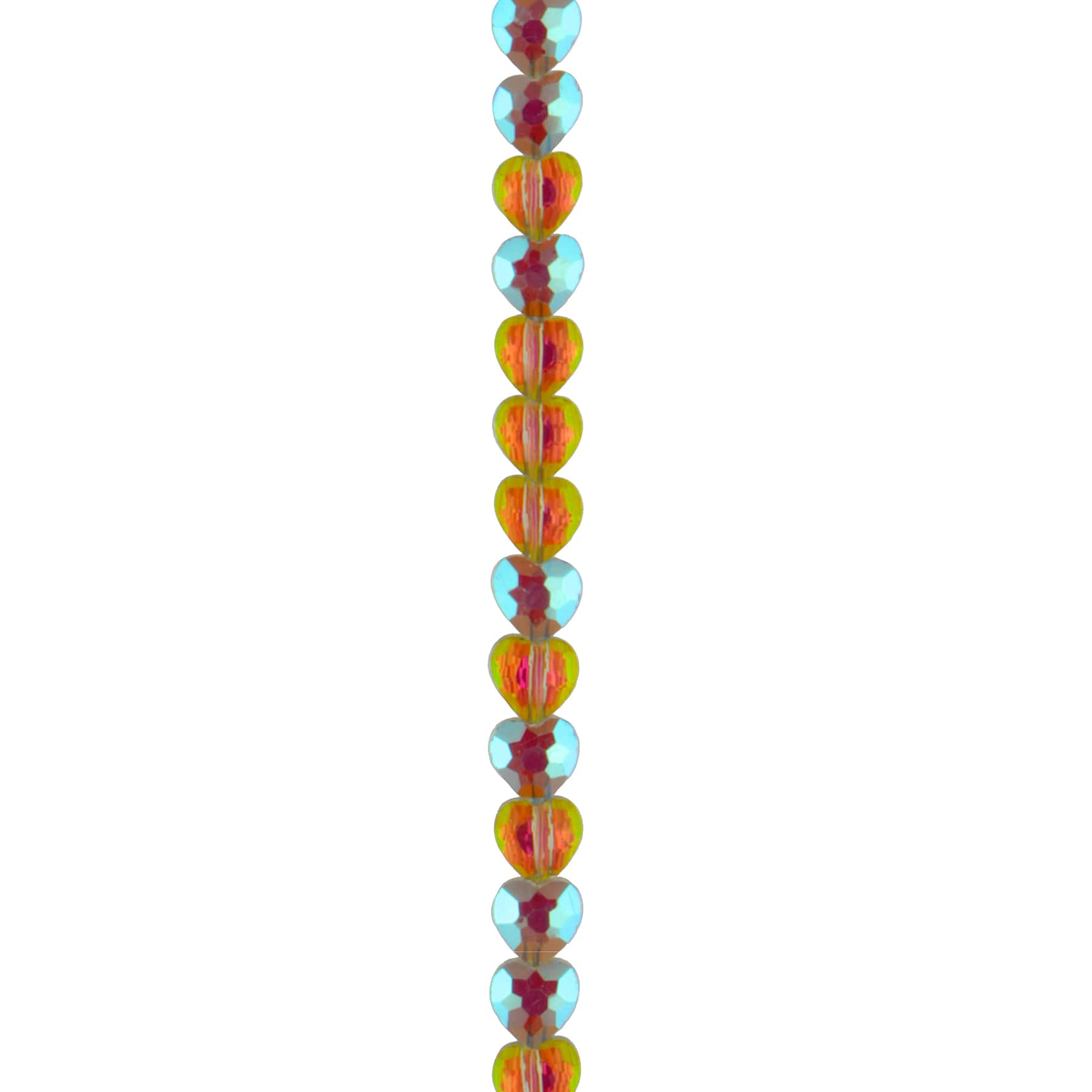 6mm Rainbow AB Glass Heart Beads, 32ct. by Bead Landing™