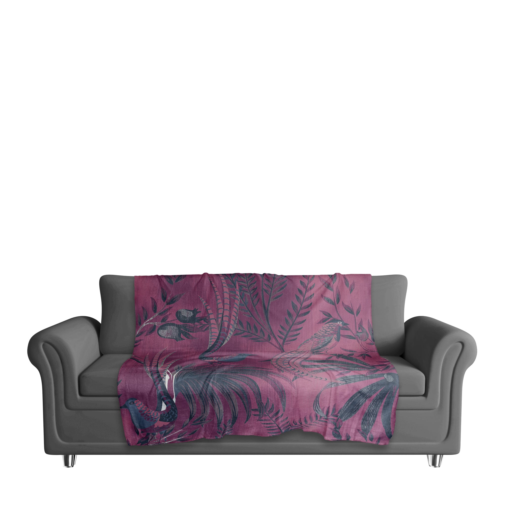 Peacock Pattern 50" x 60" Coral Fleece Blanket