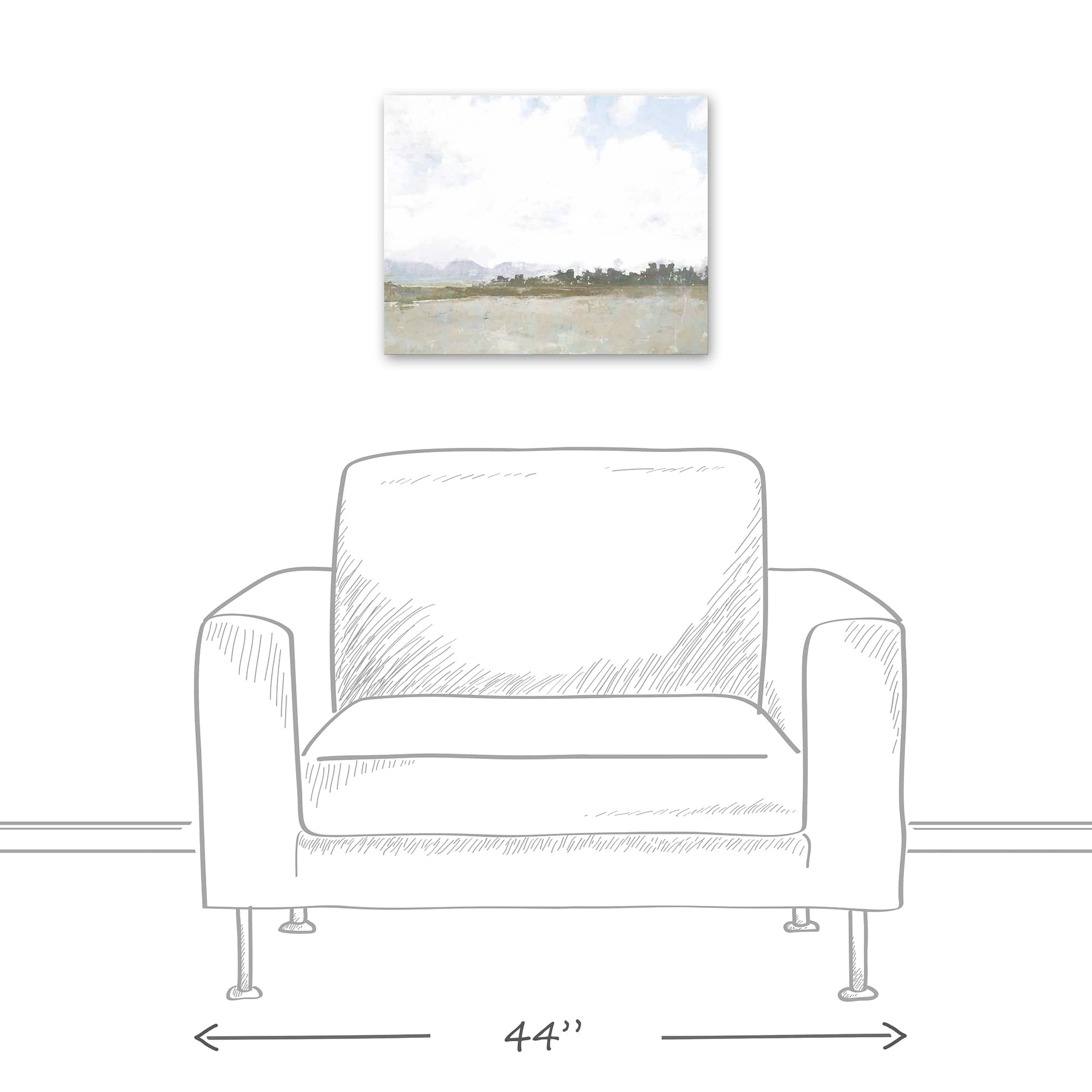 Soft Tree Line Landscape Canvas Wall Art