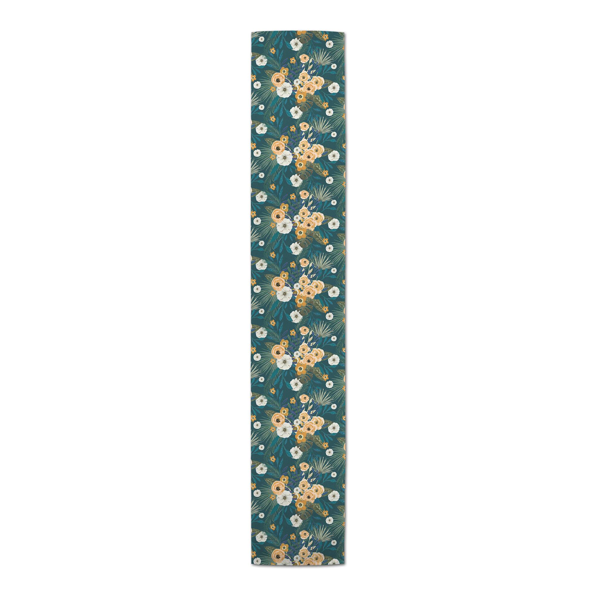 90" Tropical Floral Cotton Twill Runner