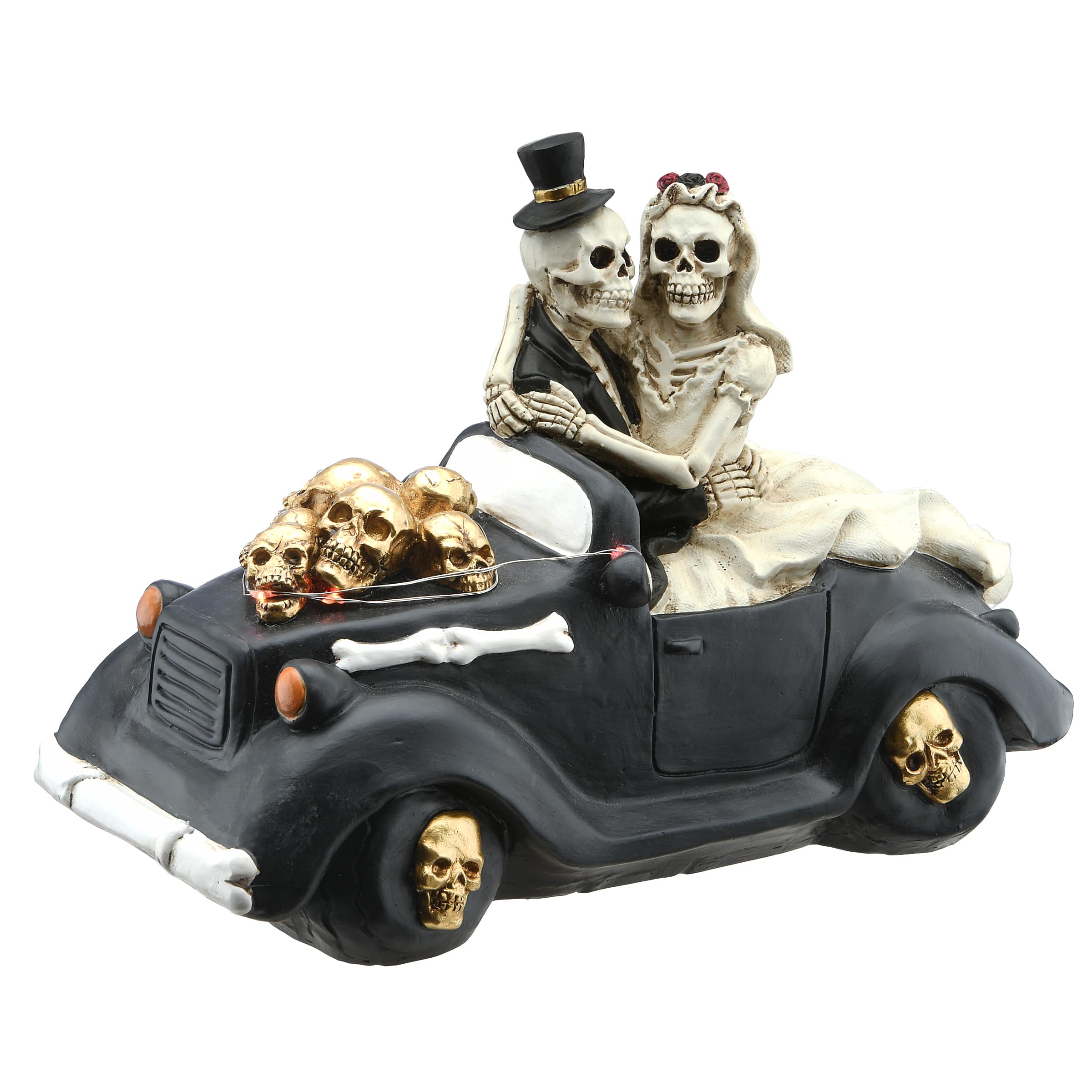 Michaels, 8" LED Skeleton Bride & Groom in Car – Category: Halloween Tabletop Decor