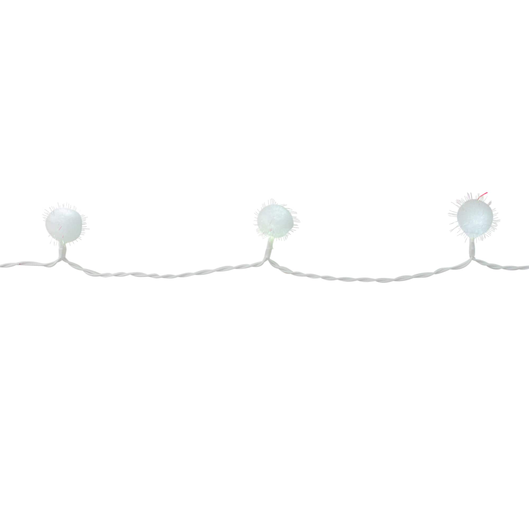 40ct. Cool White Iridescent Snowball LED Christmas String Lights