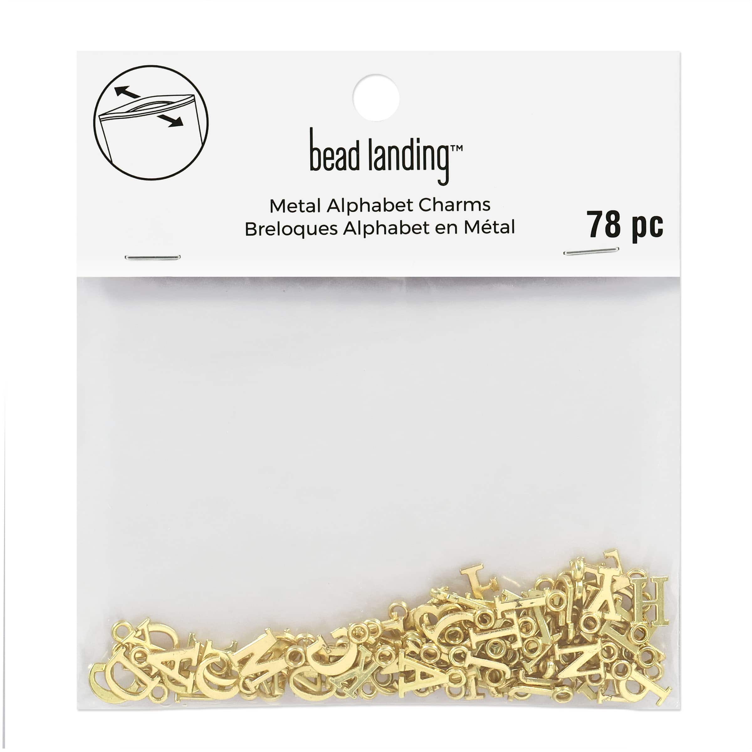 11mm Gold Metal Alphabet Charms, 78ct. by Bead Landing™