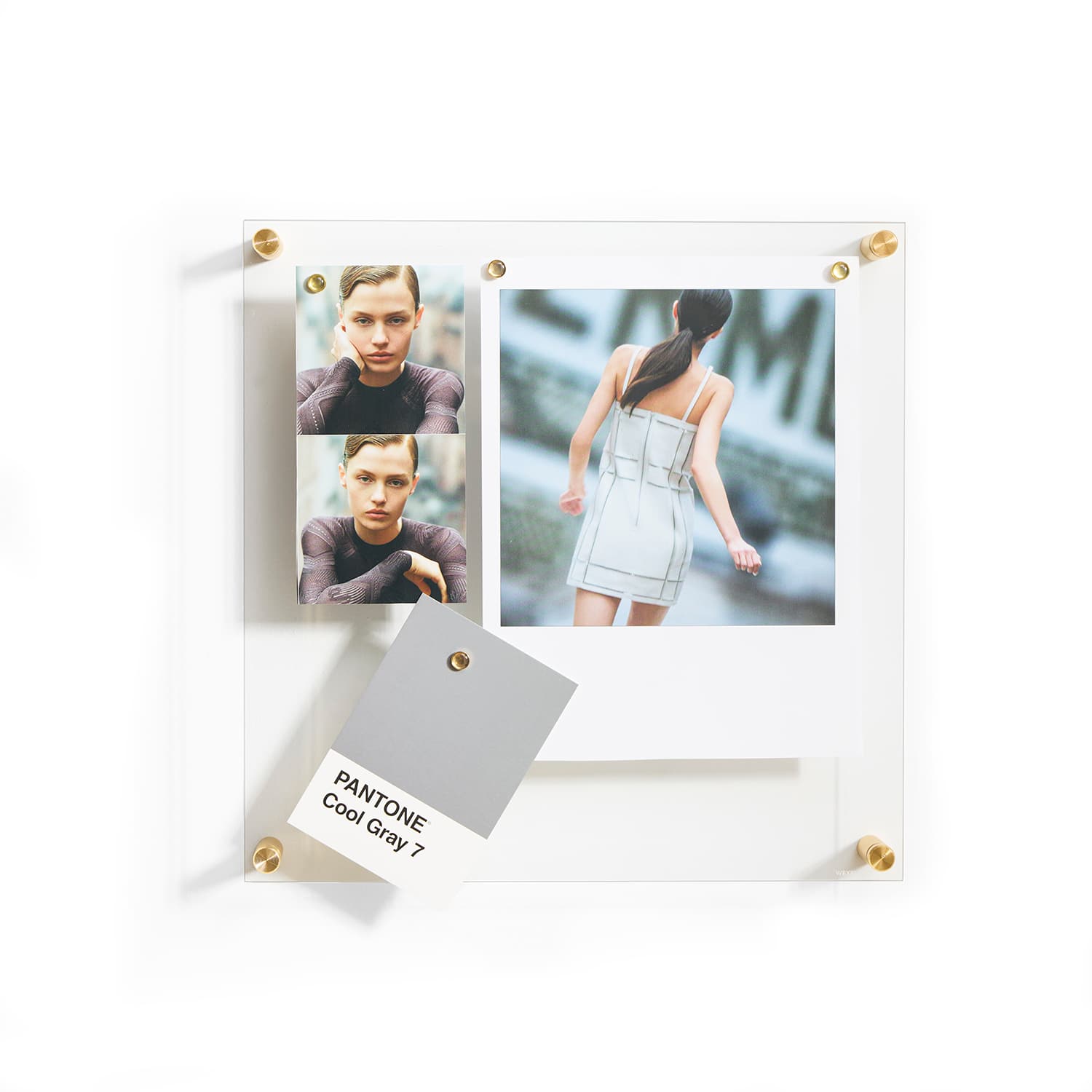 Wexel Art Easy Change Memo Board + Magnets with Gold Hardware