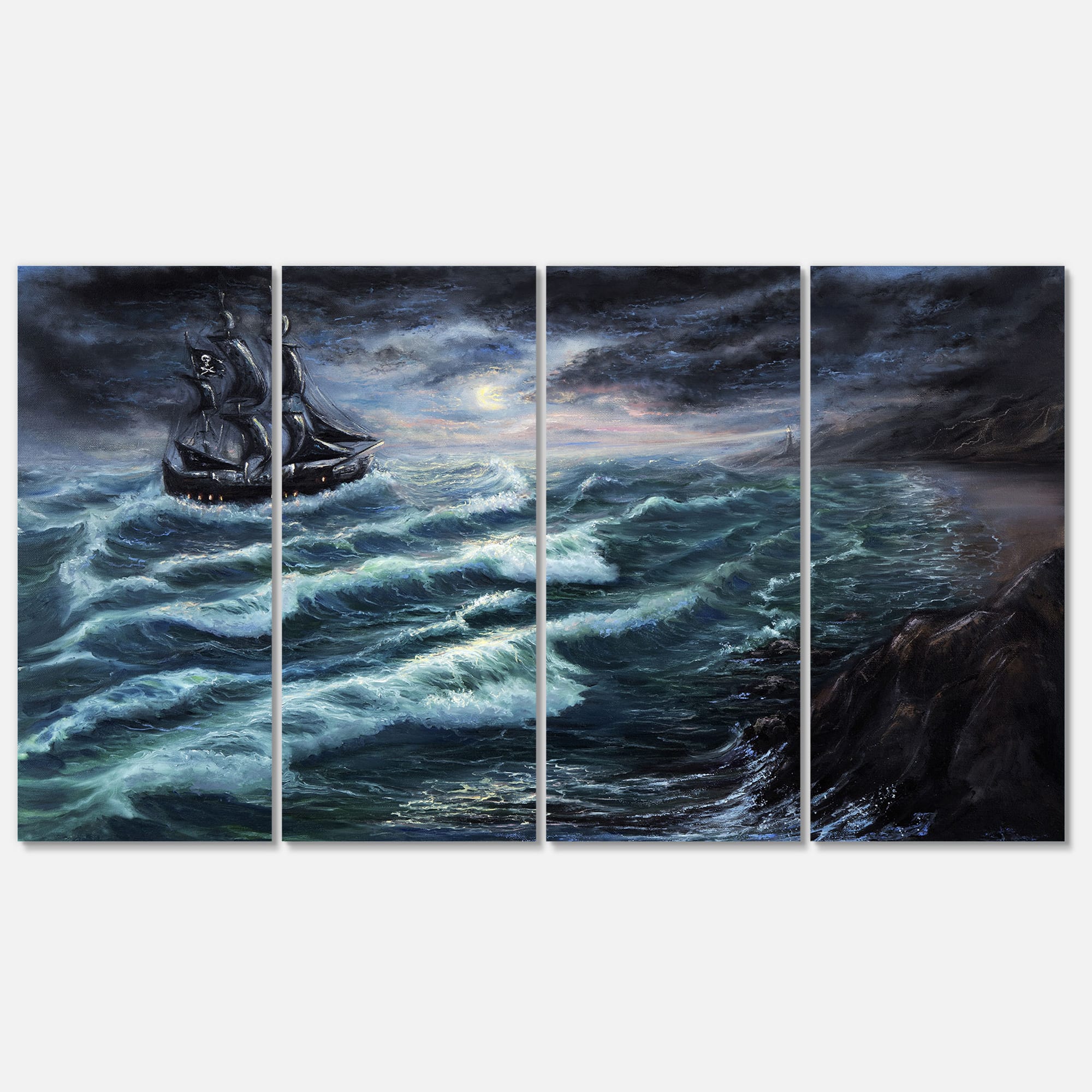 Designart - Pirate Ship Under Stormy Cloud