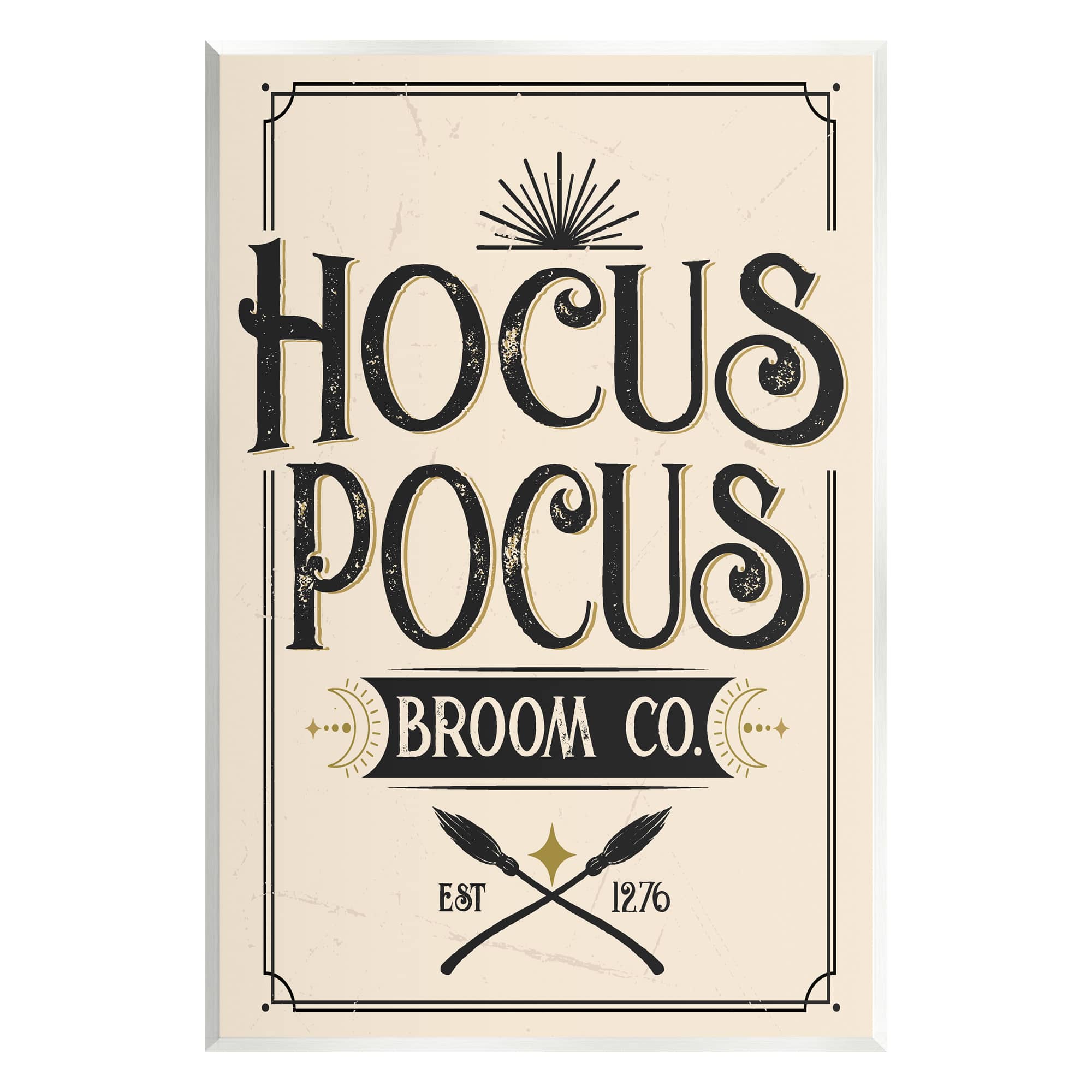 Stupell Industries Vintage Hocus Pocus Broom Sign Wall Plaque