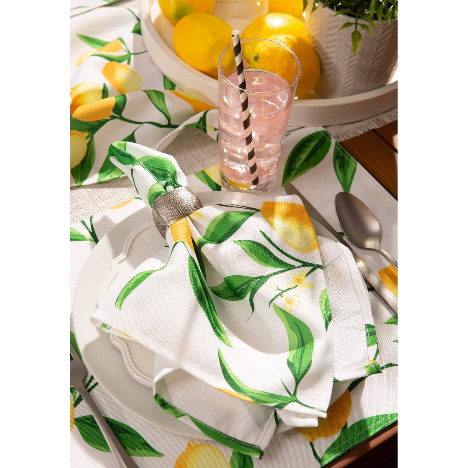DII® Lemon Bliss Print Outdoor Napkins, 6ct.