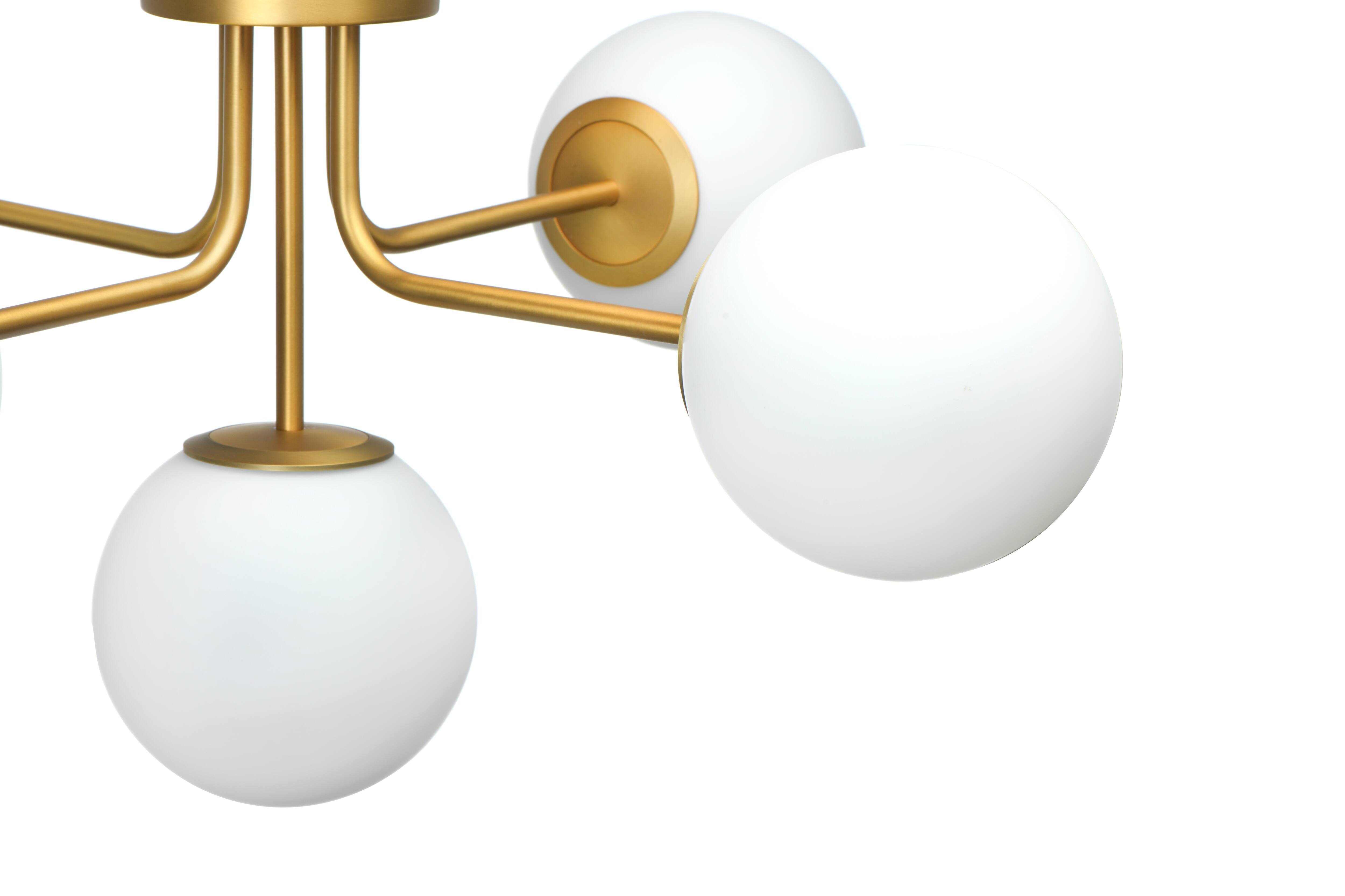 Hello Honey® 27.5" Sputnik Semi-Flush Mount Opal Glass Ceiling Light