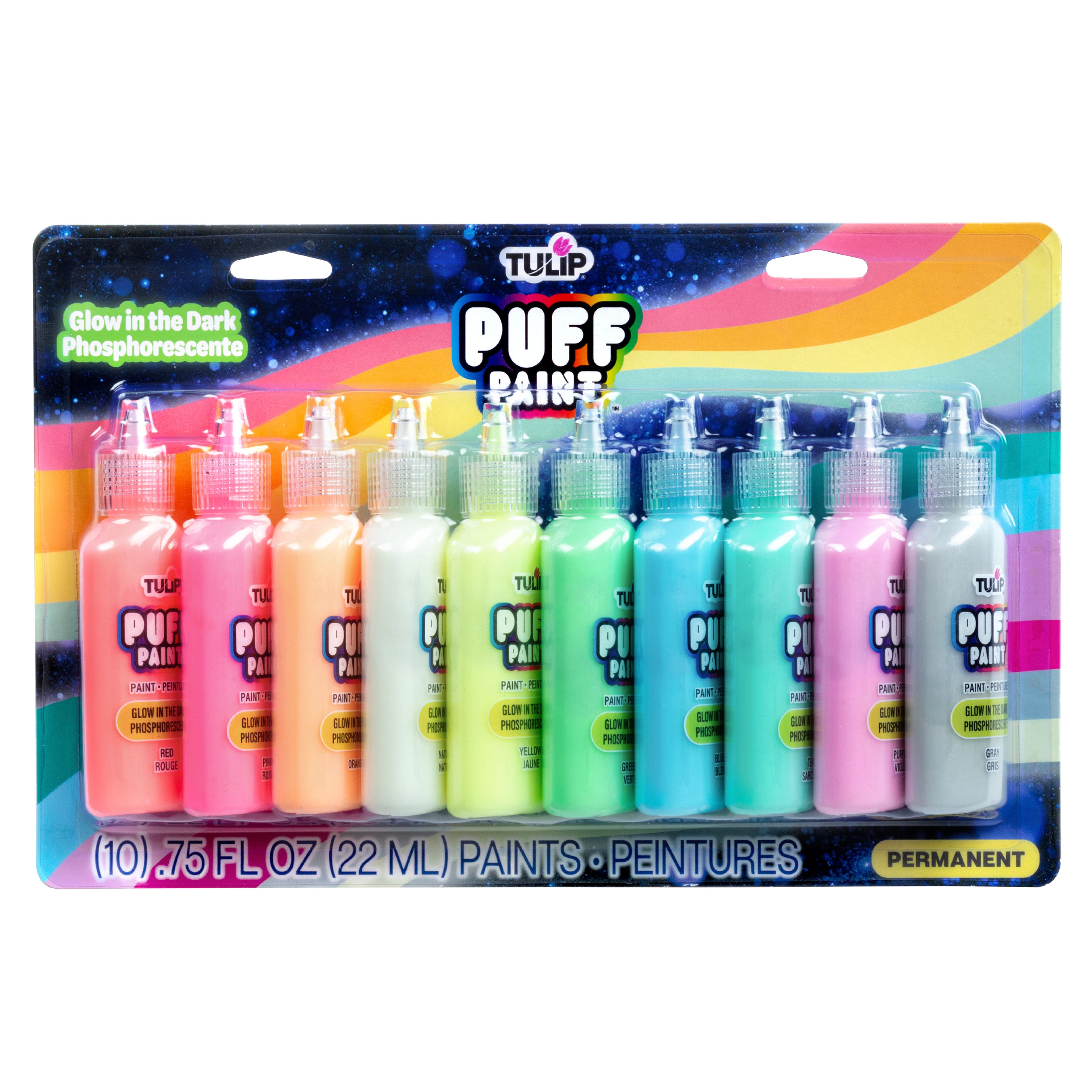6 Packs: 10 ct. (60 total) Tulip® Glow-in-the-Dark Puff Paints