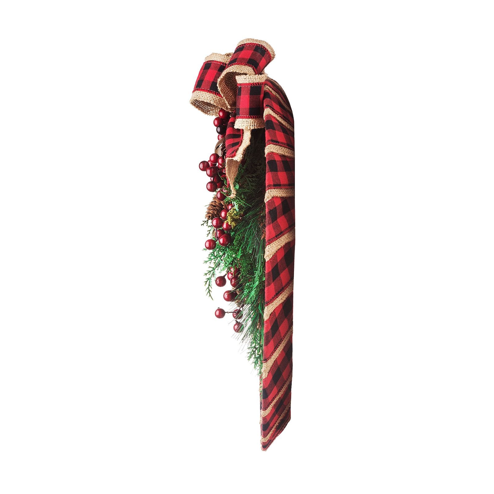 Haute Decor 18" Buffalo Check Homespun Christmas Wreath
