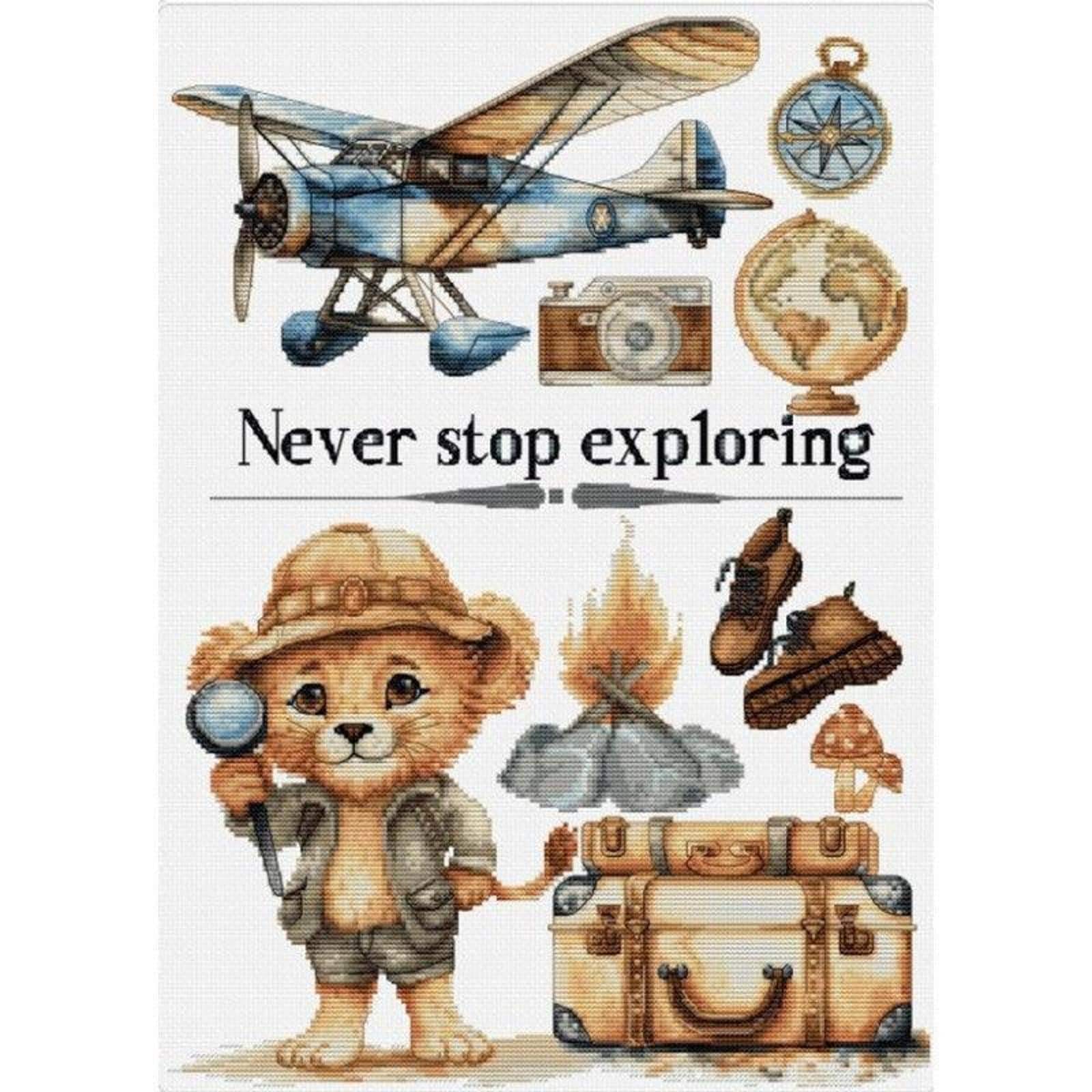 Luca-S Never Stop Exploring Counted Cross Stitch Kit