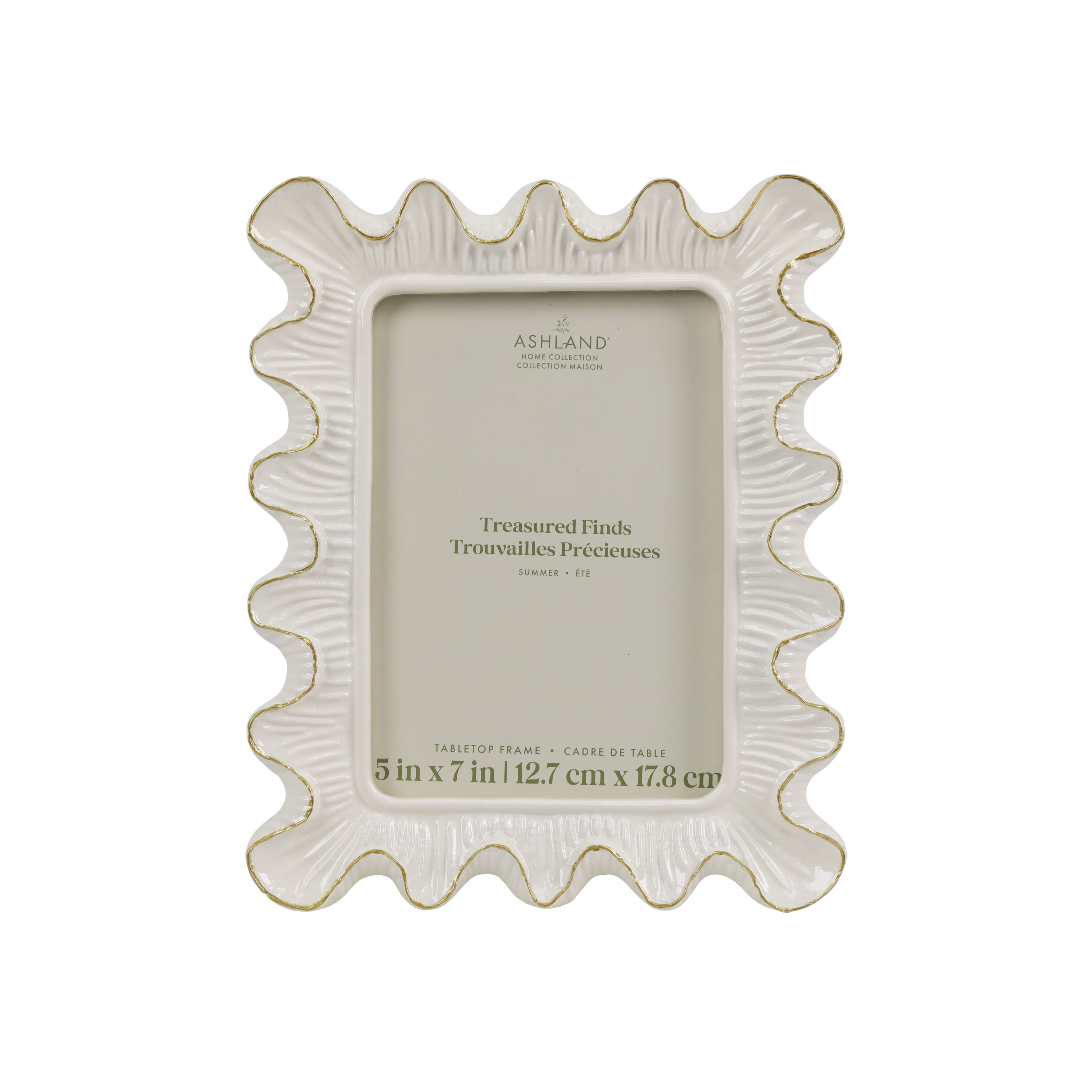 5" x 7" White & Gold Ruffle Tabletop Frame, Treasured Finds by Ashland®