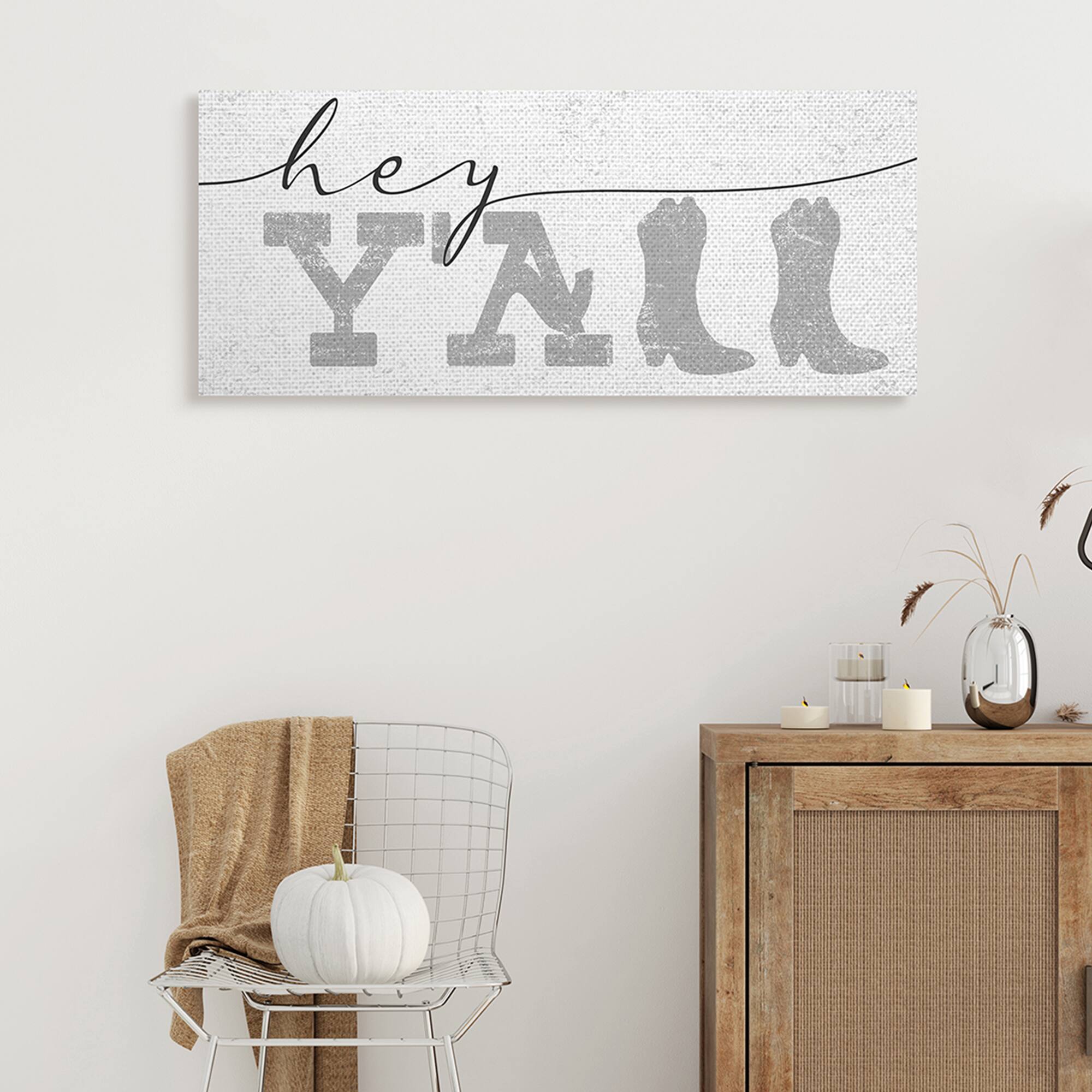 Stupell Industries Hey Y'all Western Canvas Wall Art