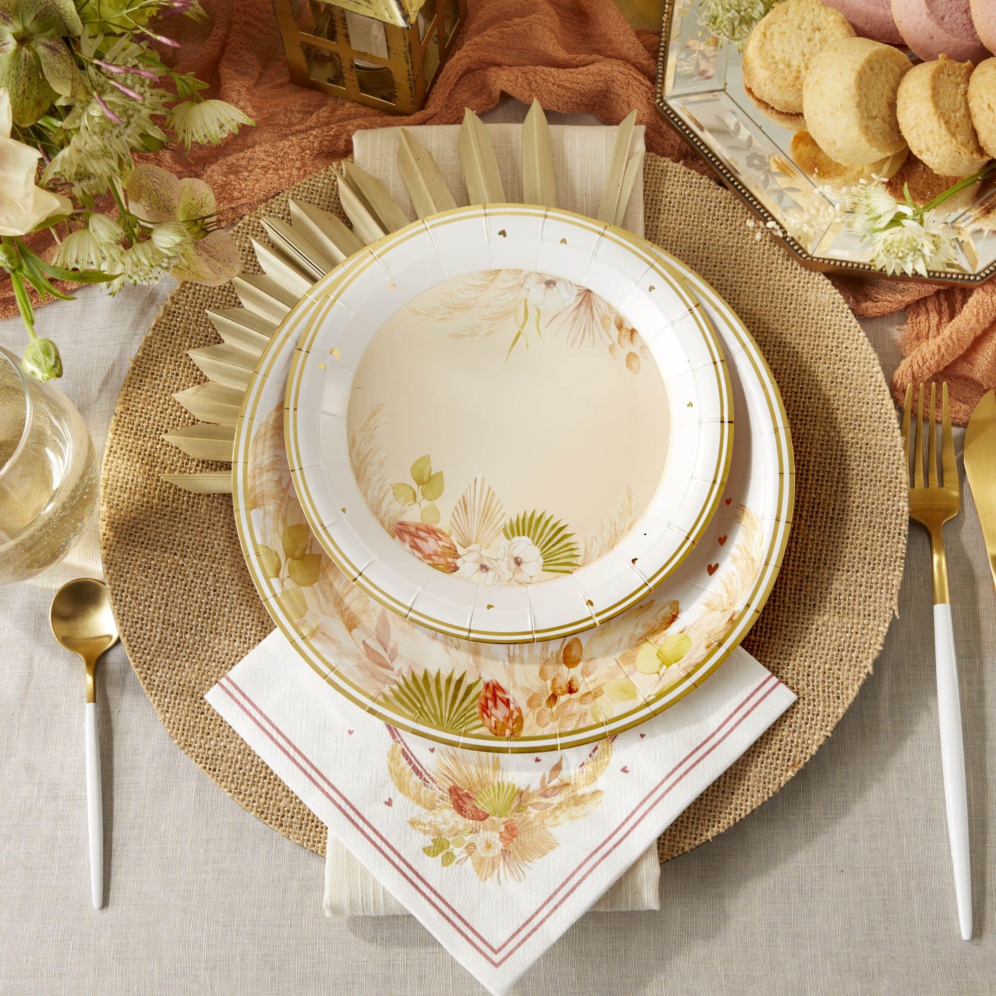 Kate Aspen 9" Boho Premium Paper Plates Set, 16ct.