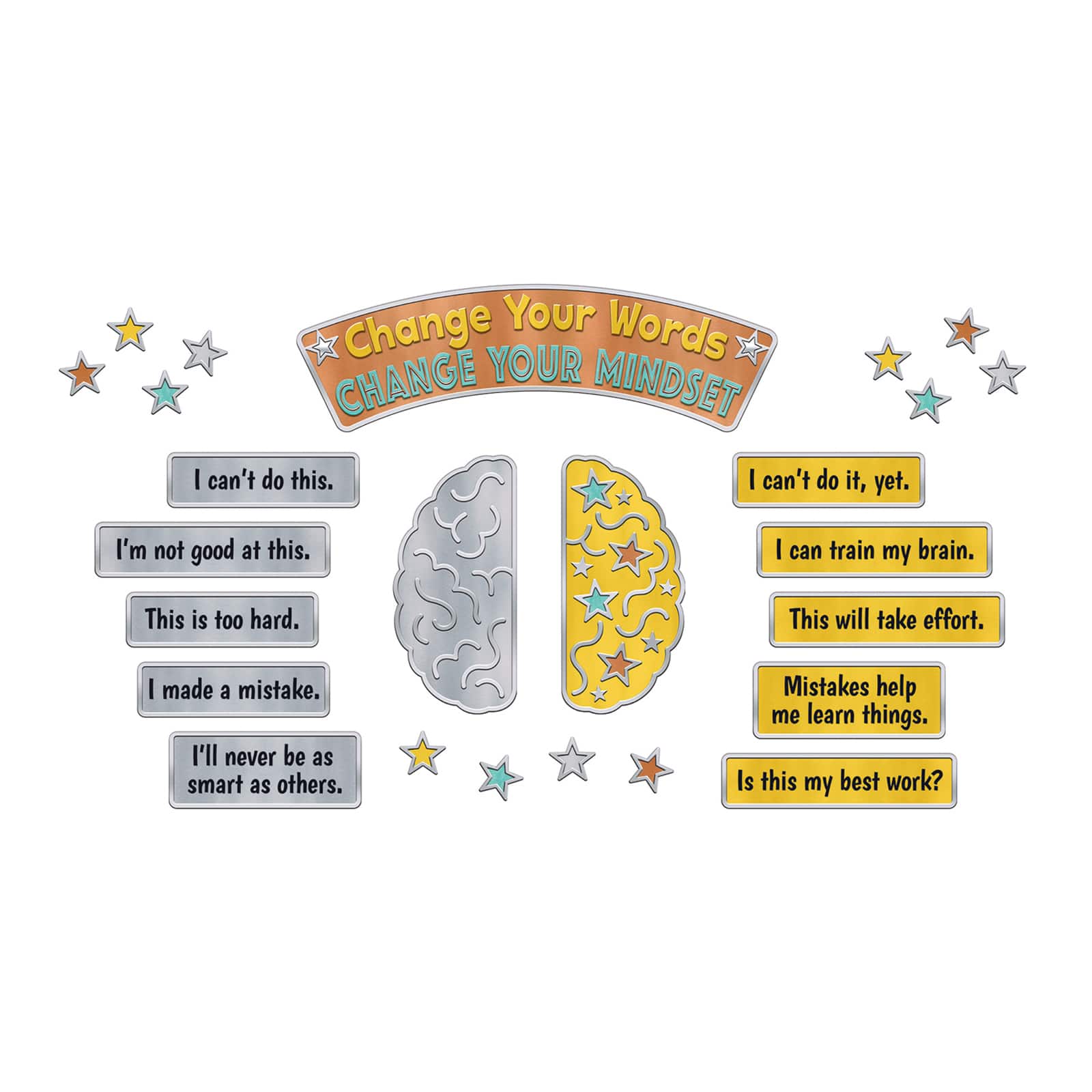 Trend Enterprises® I Heart Metal Mindset Bulletin Board Set