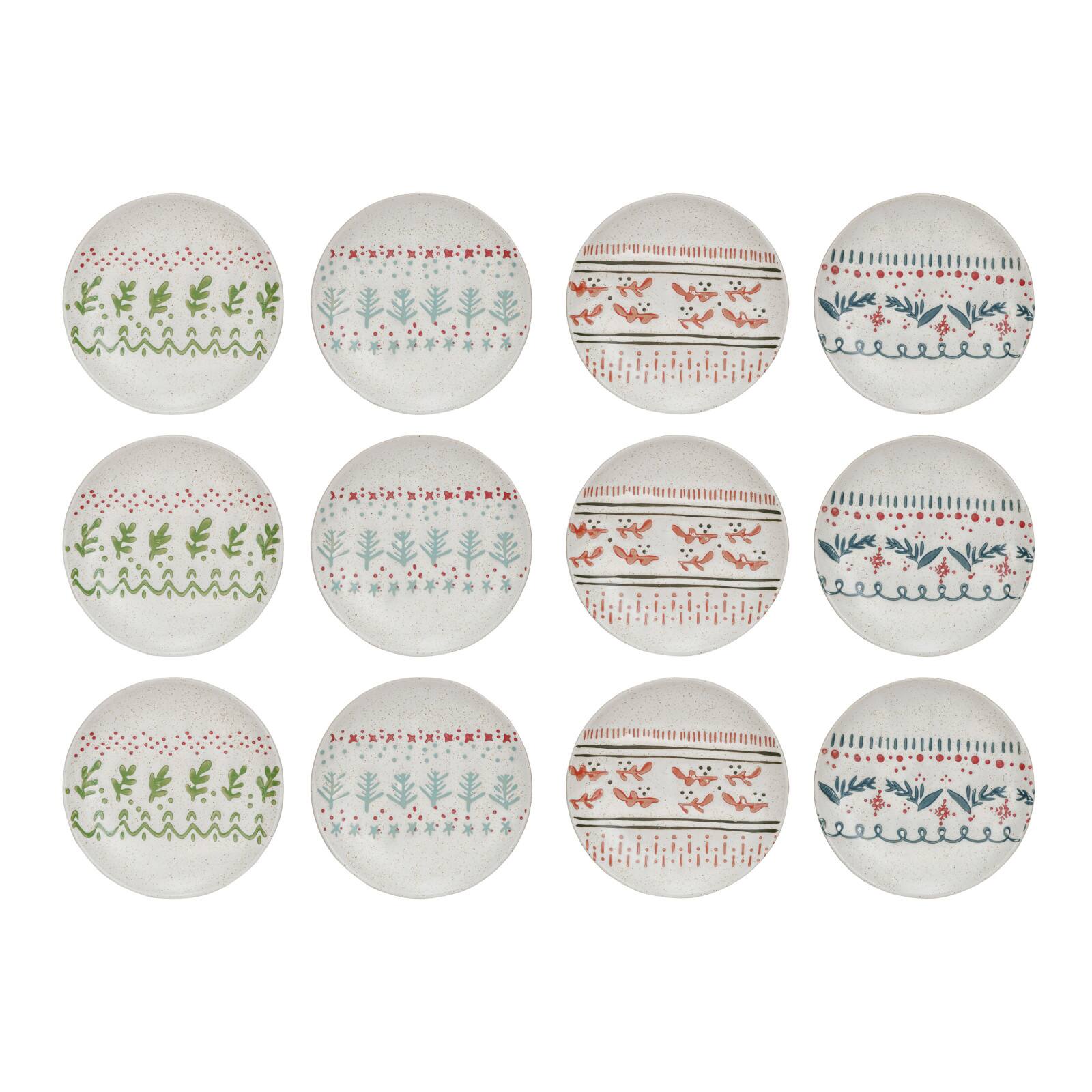 Hello Honey® 5" Multicolor Round Hand-Painted Stoneware Bowl Set