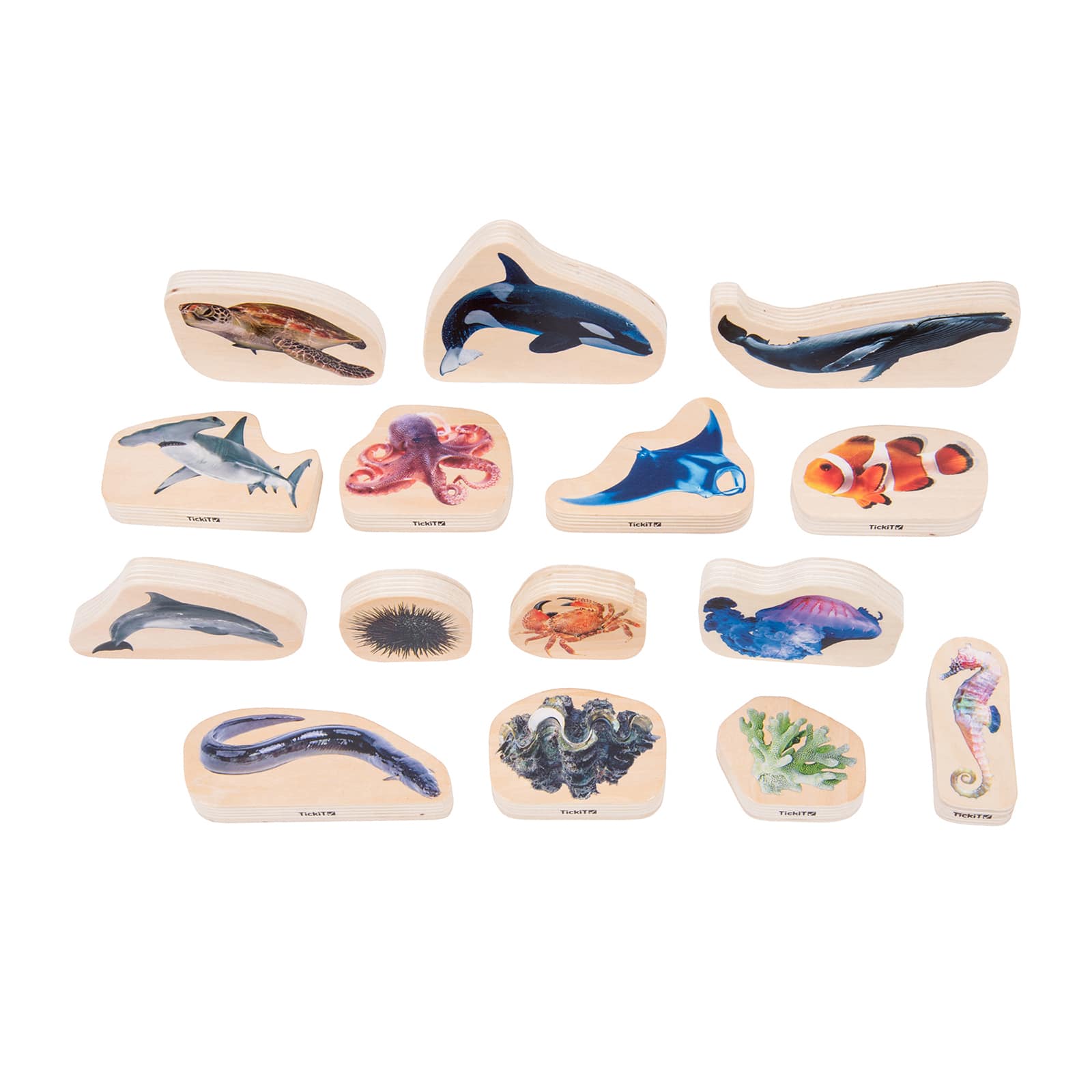 TickiT® Wooden Sea Life Blocks Set