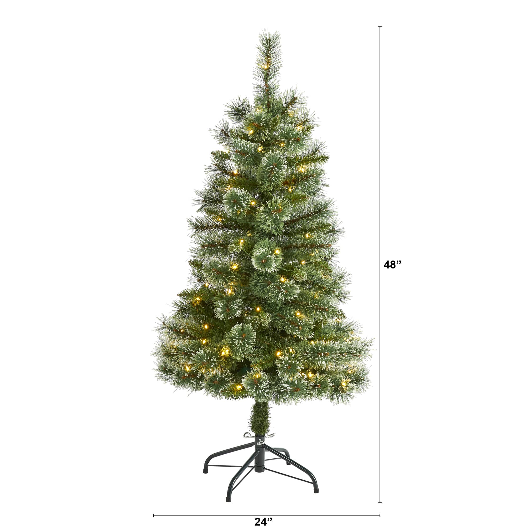 4ft. Pre-Lit Wisconsin Slim Snow Tip Pine Artificial Christmas Tree with Clear LED Lights