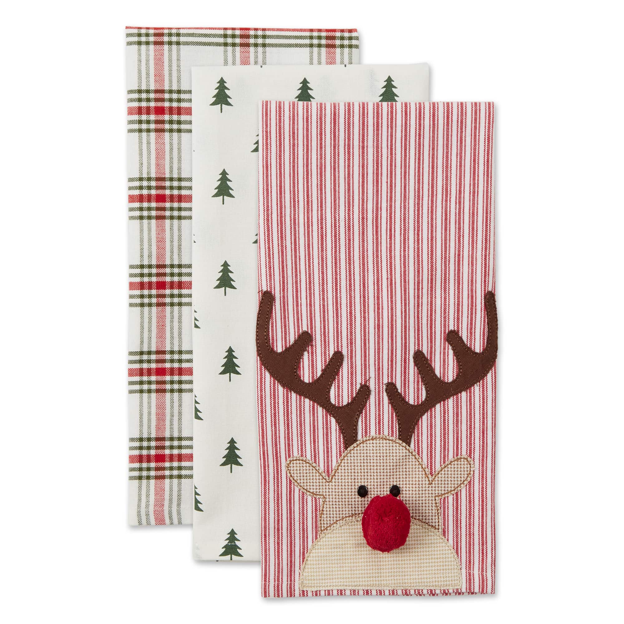 Assorted Reindeer Dishtowel (Set of 3)