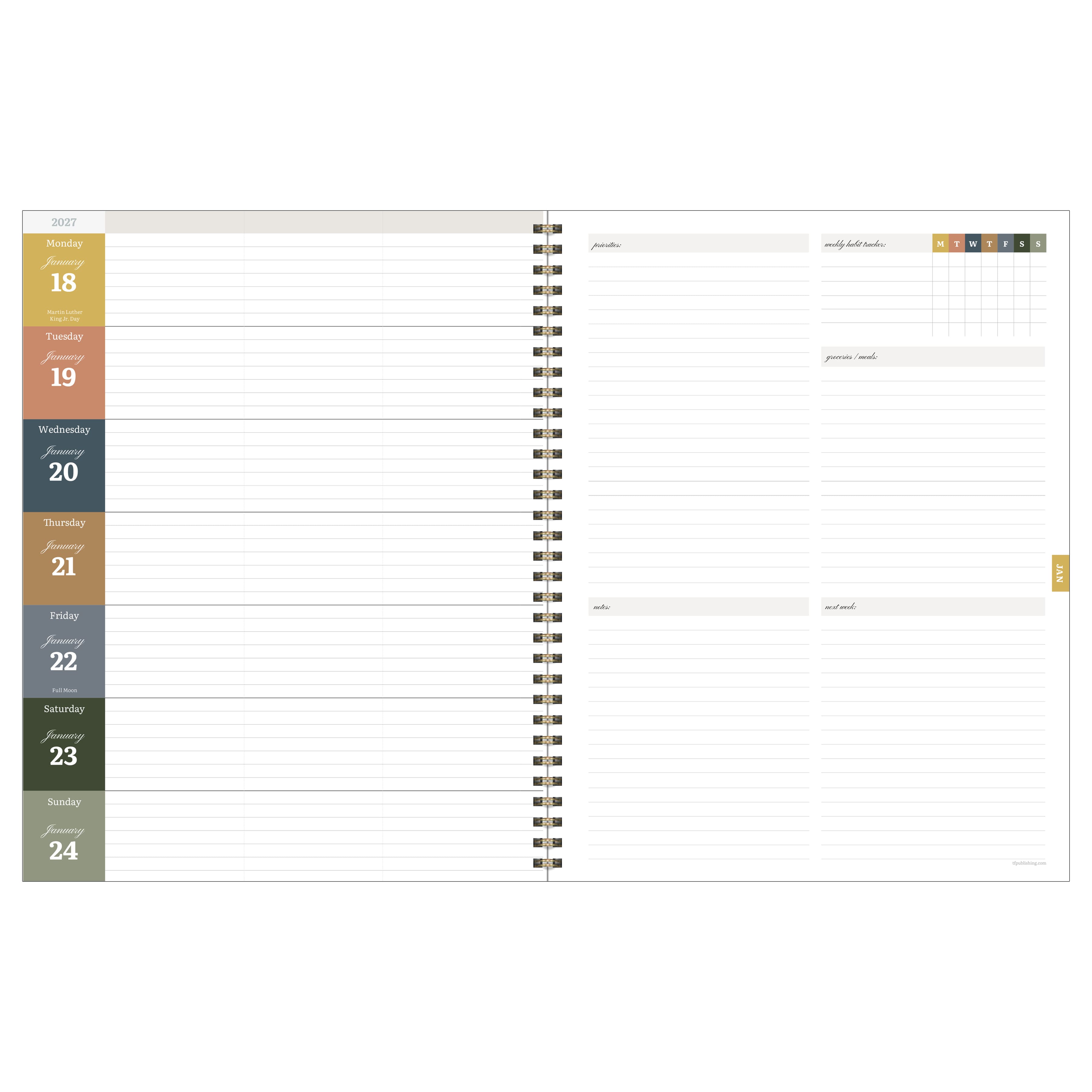 TF Publishing Large Leaf Motif Large Weekly Monthly Planner