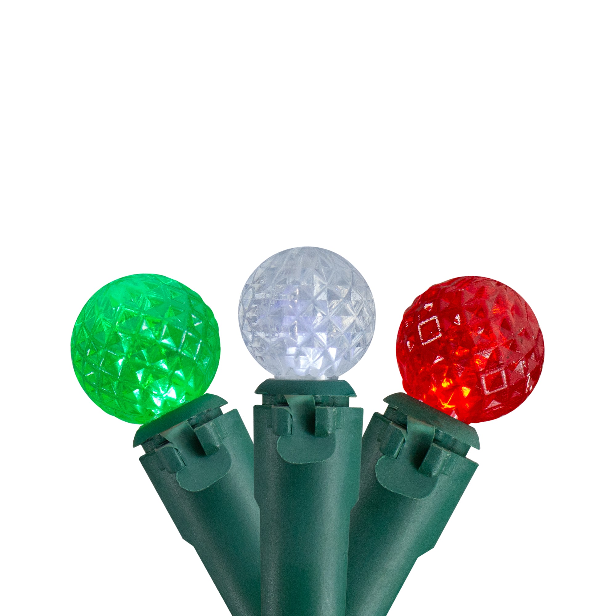 50ct. Red, Green & White LED G12 Berry Christmas Lights Set With