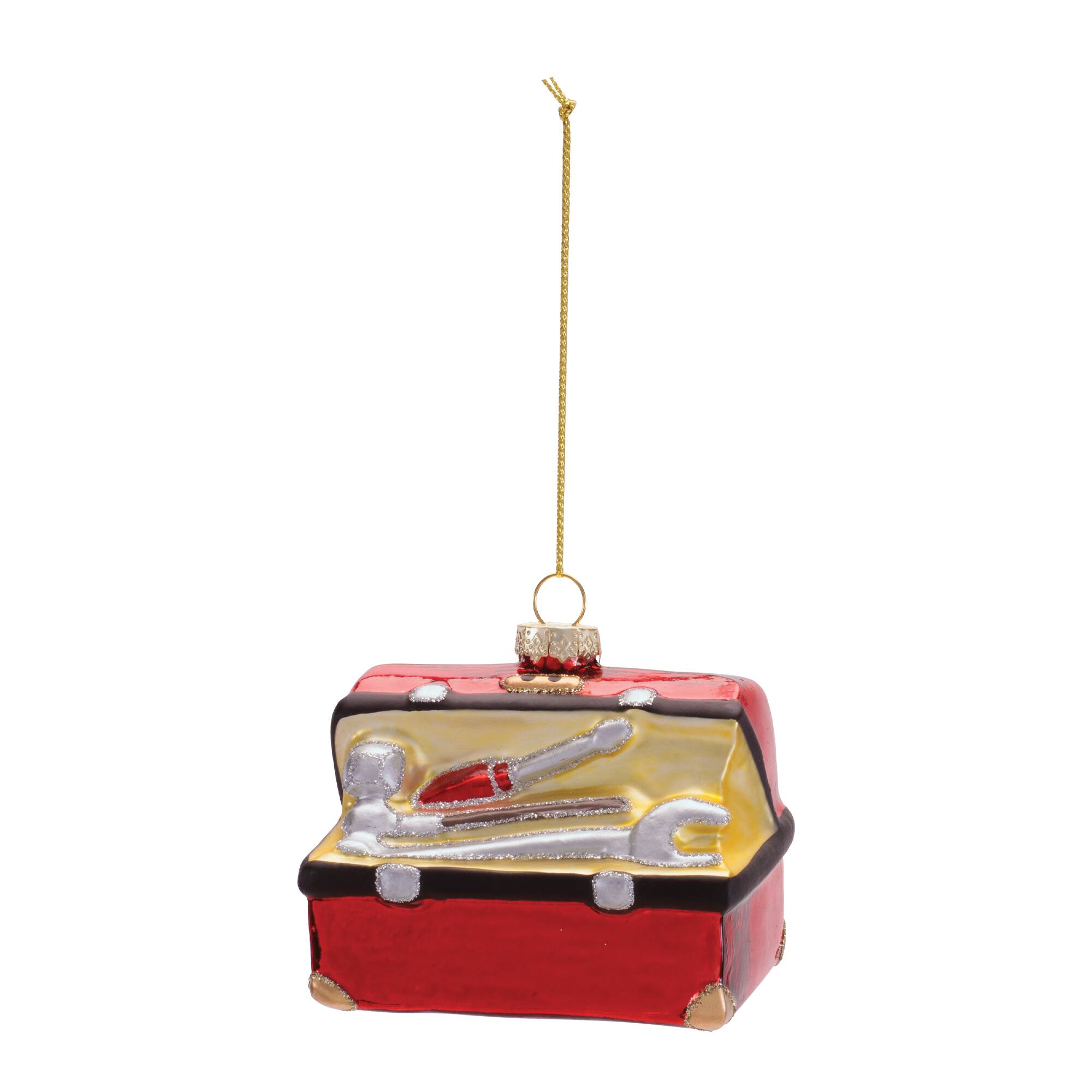Melrose 3.5" Glass Toolbox Ornaments, 6ct.
