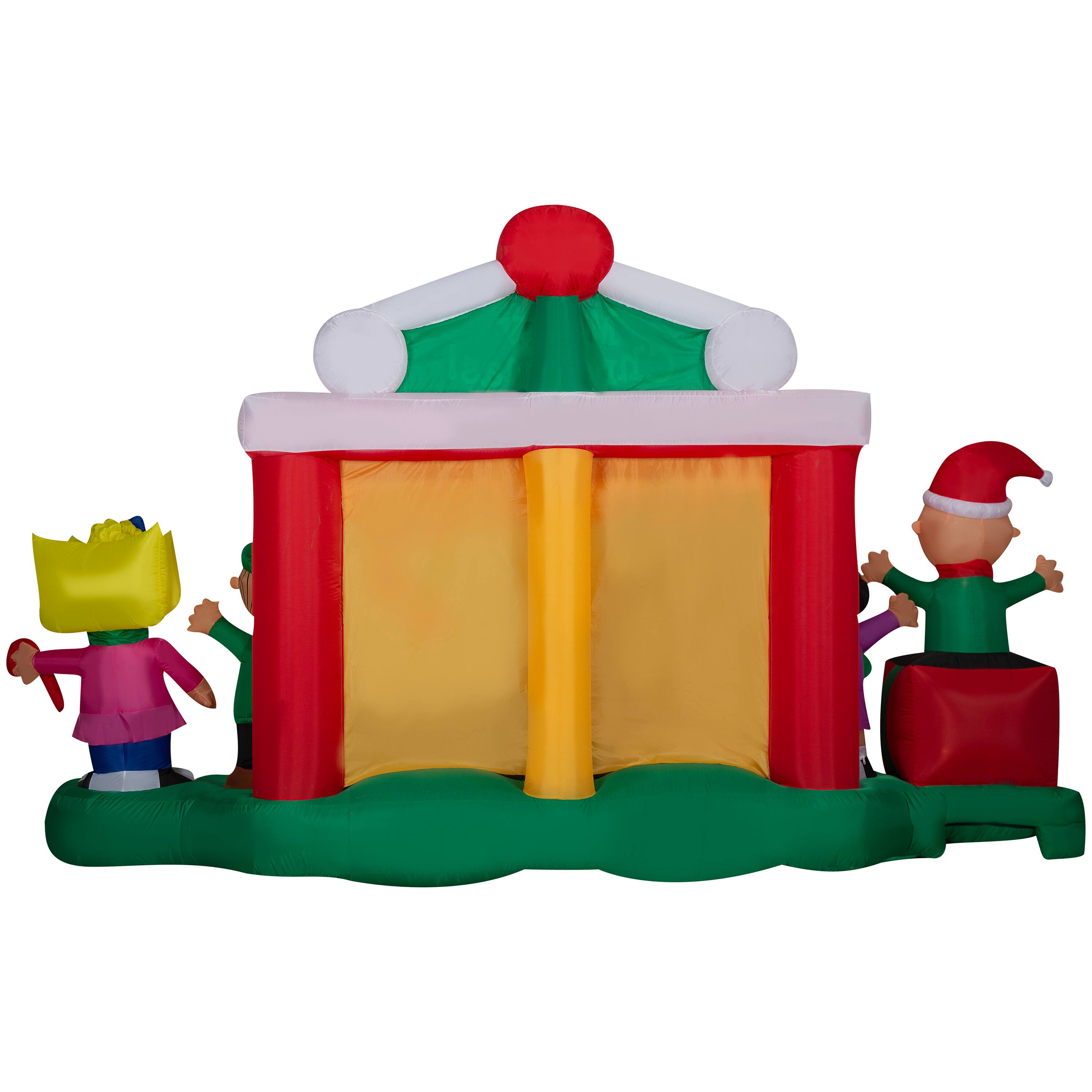 7ft. Airblown® Inflatable Giant Christmas Peanuts Gang Christmas Stage Scene
