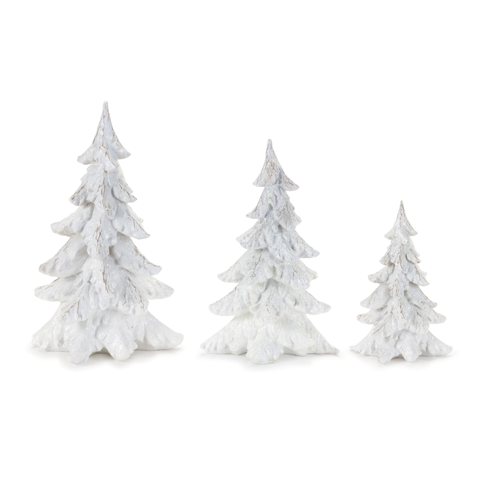 White Frosted & Glittered Pine Trees Set By Melrose | Michaels®