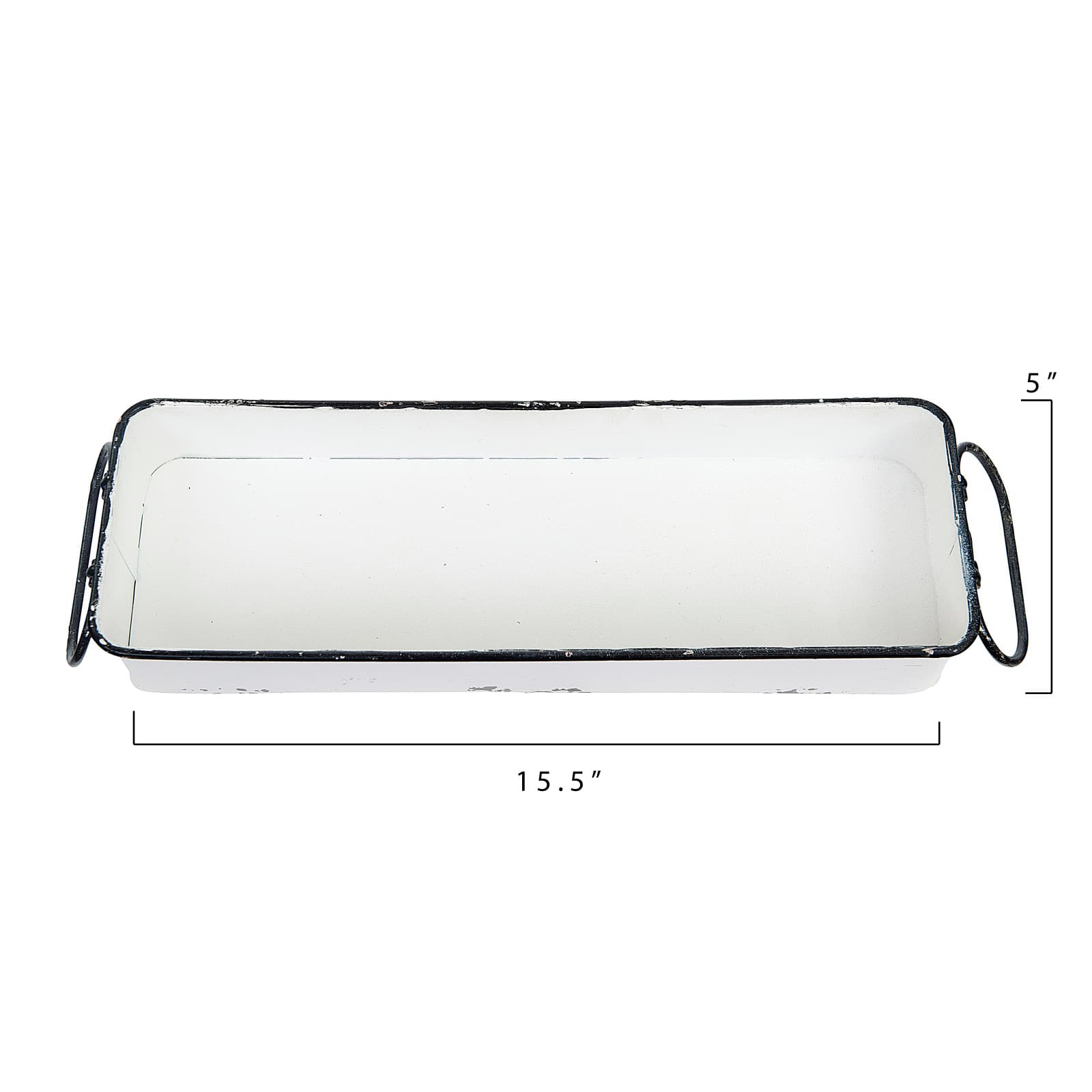 Hello Honey® 16" Silver Decorative Rectangle Distressed Metal Tray