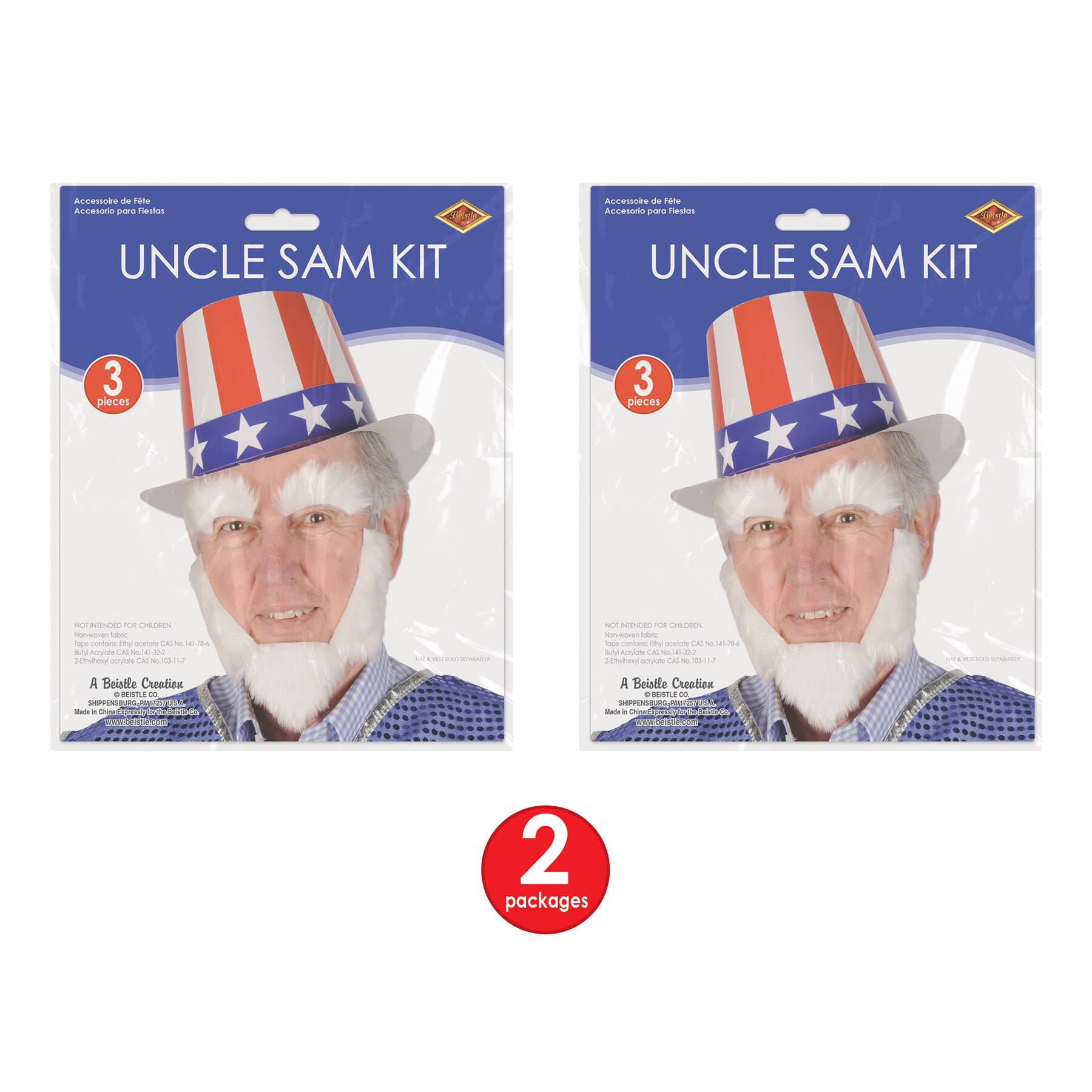 Beistle White Uncle Sam Kits, 2ct.