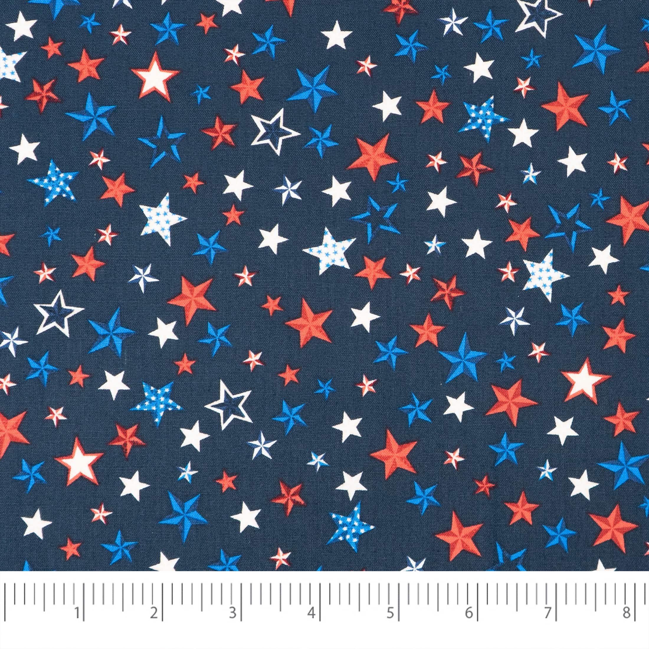 SINGER Patriotic Stars Print on Navy Cotton Fabric