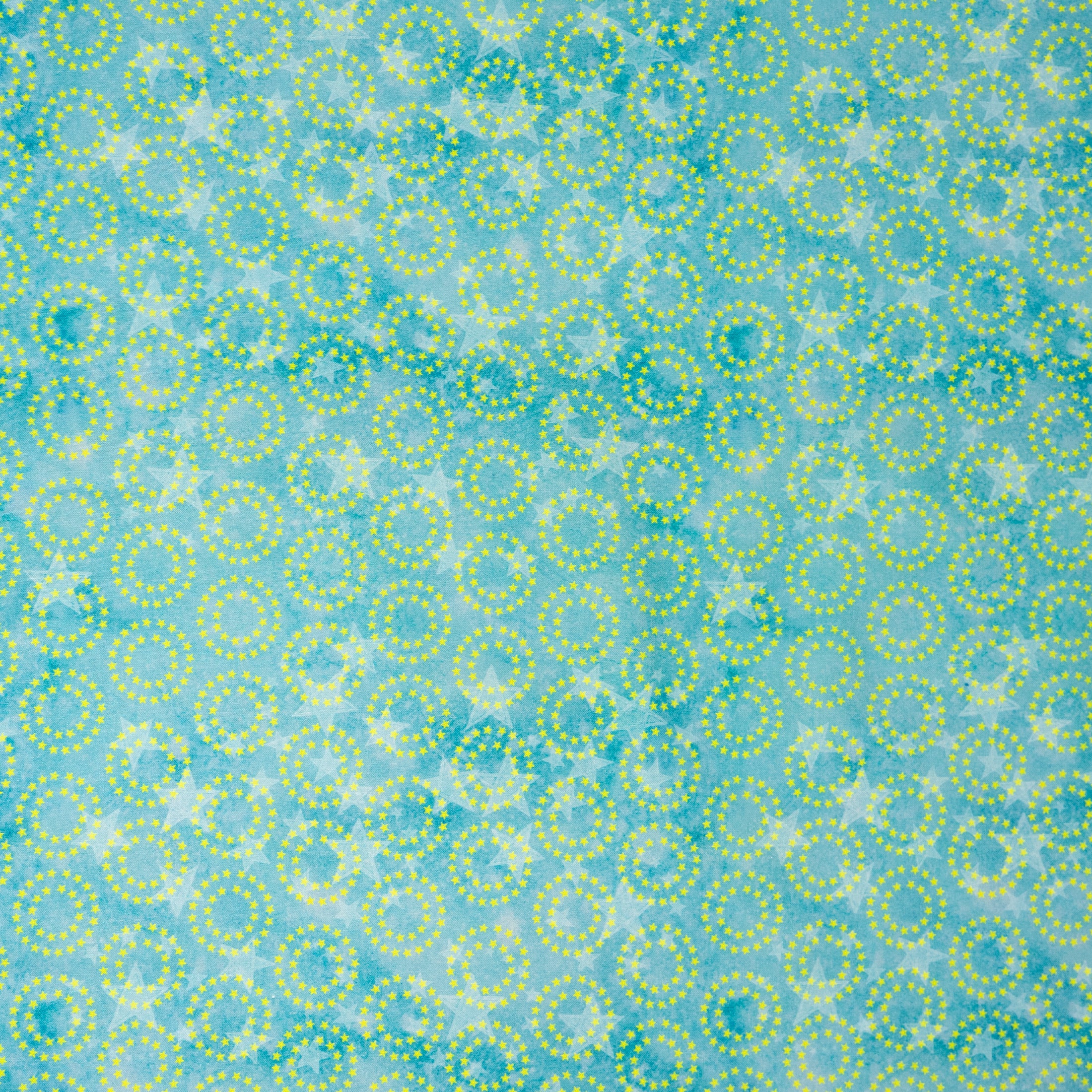 Stitch & Sparkle Twinkle Little Collection Moon Star Circles Cotton Fabric