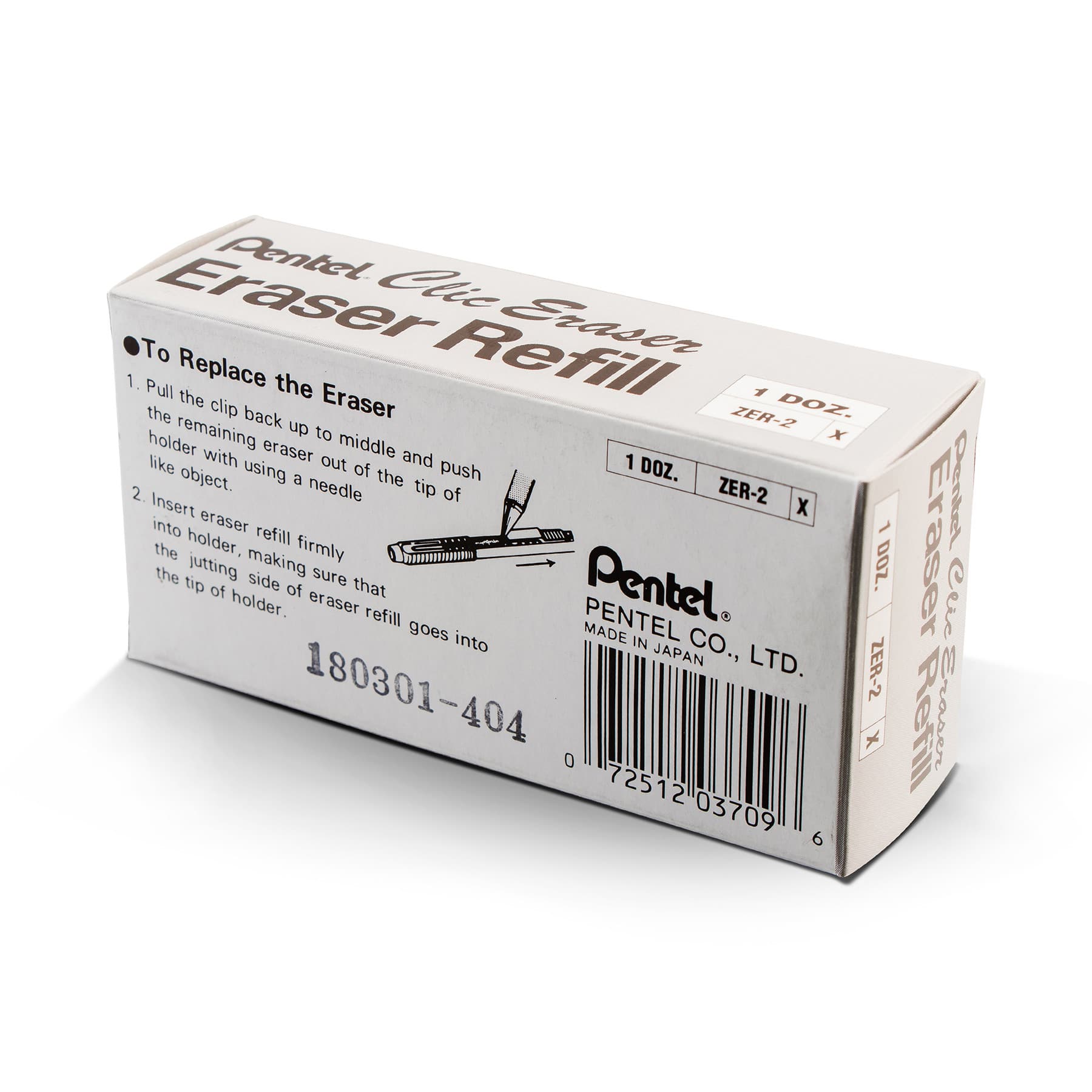 Pentel® Refill Erasers for Clic Eraser, 12 Packs of 2