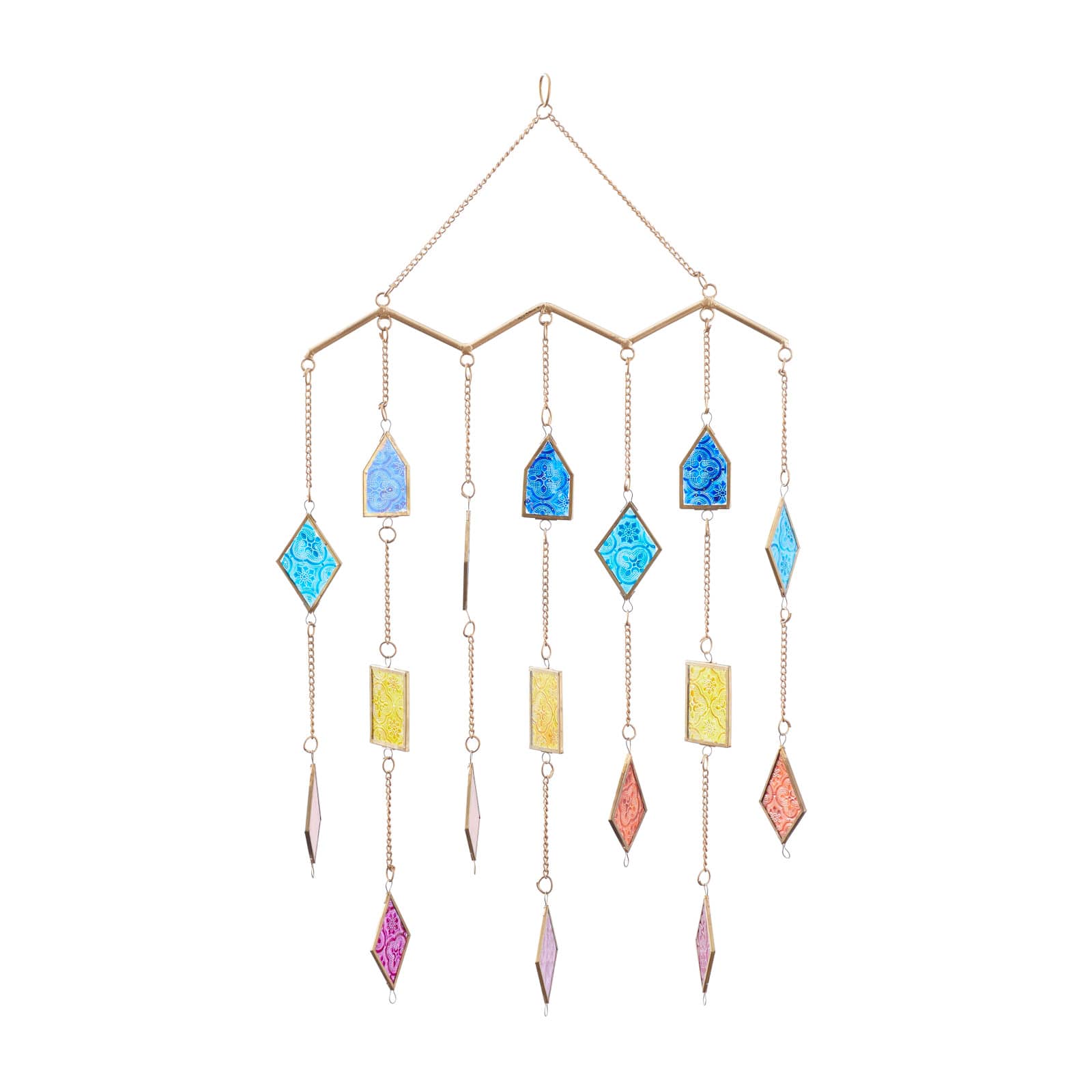 Multi Metal Contemporary Windchime, 29" x 17" x 2"