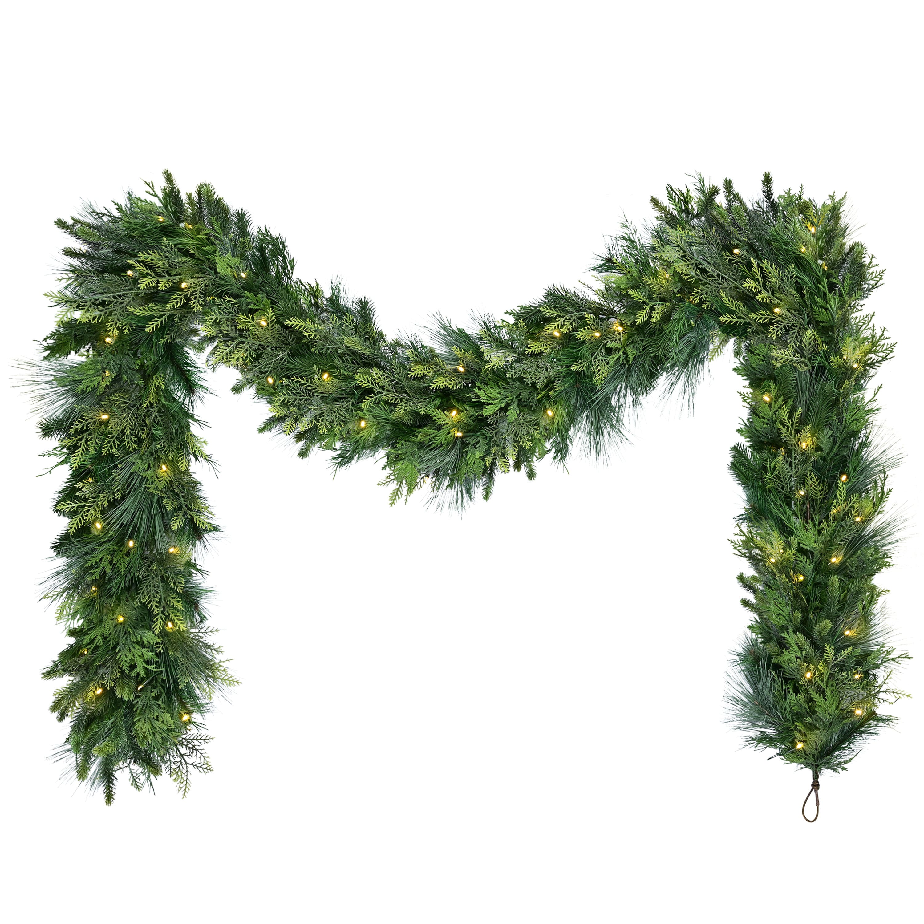 Puleo International 9ft. Pre-Lit Battery-Operated Artificial Christmas Garland