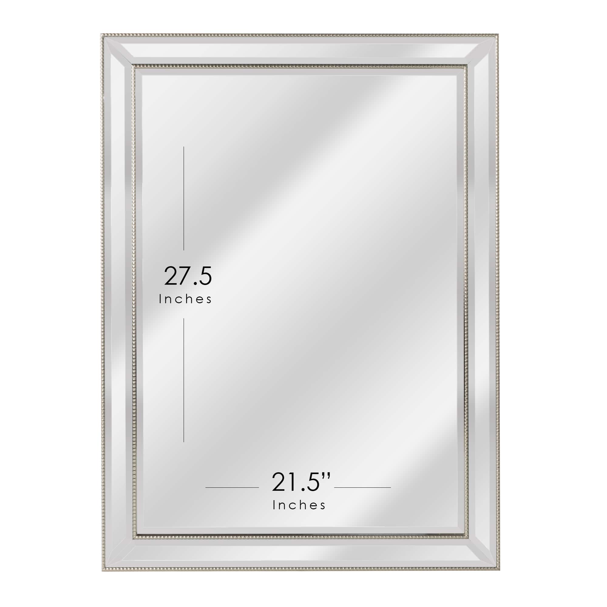 Head West Beaded Champagne Silver Framed Wall Vanity Mirror & Medicine Cabinet