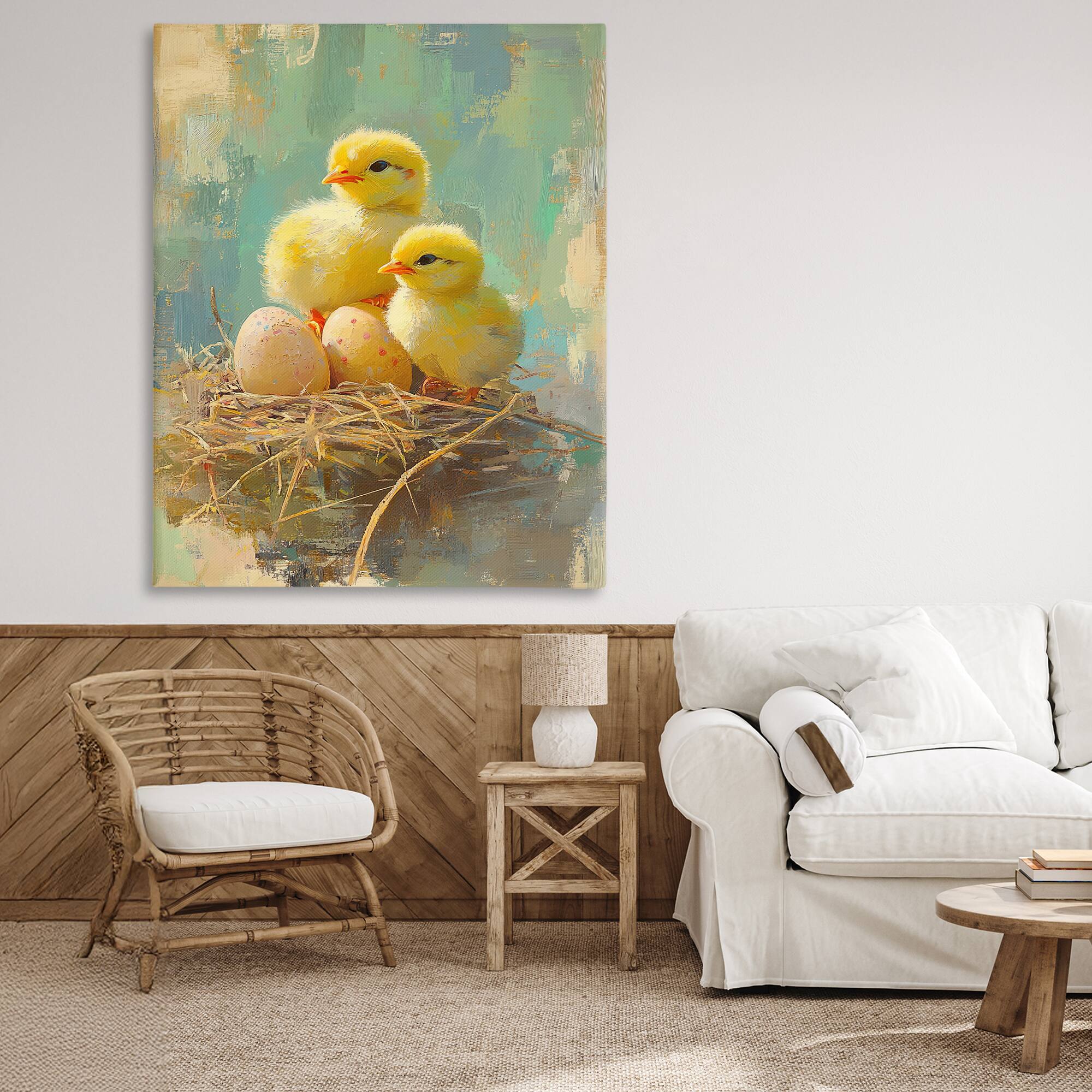 Stupell Industries Easter Chicks & Eggs Canvas Wall Art